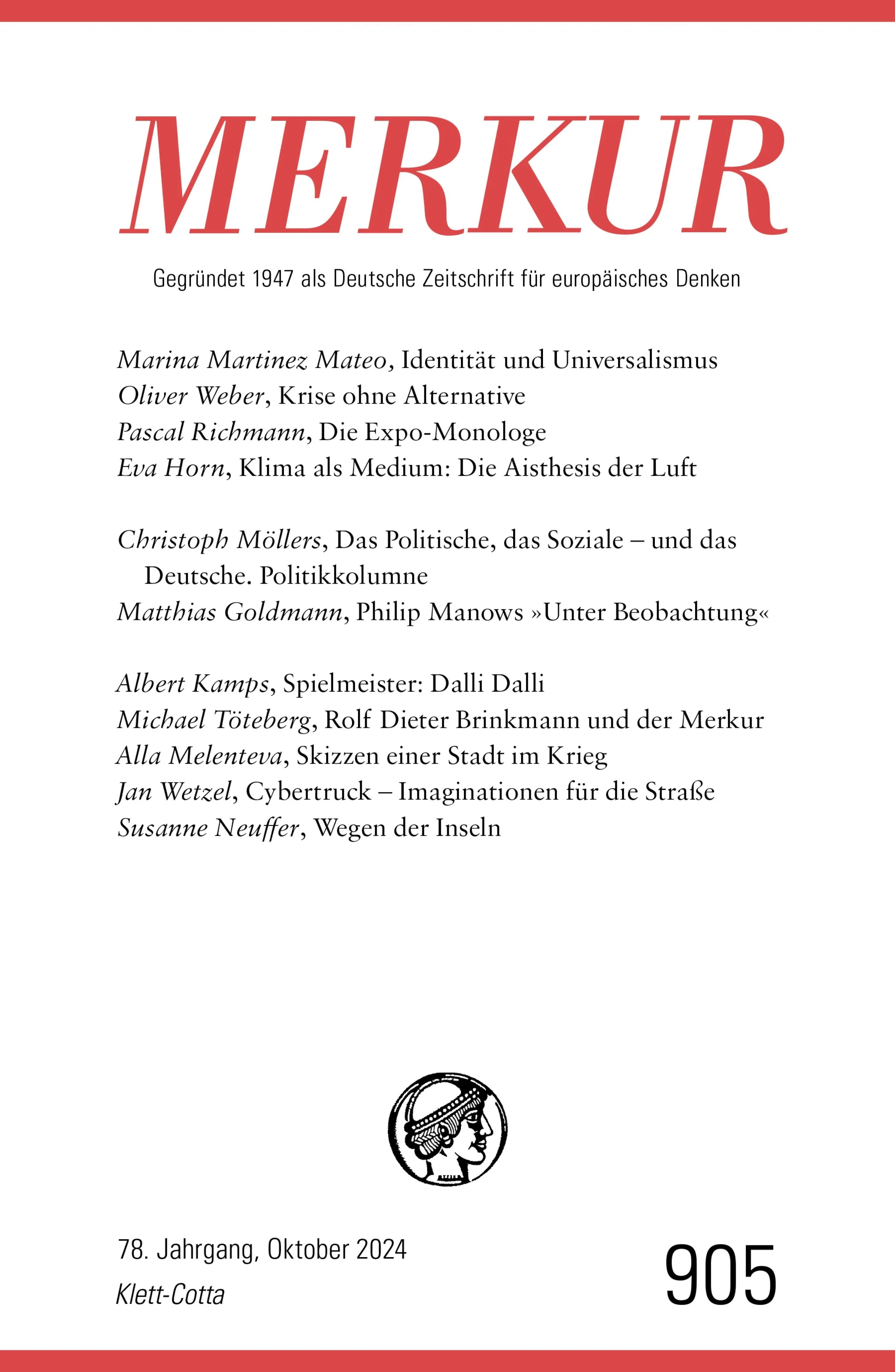 Cover: MERKUR 10/2024, Jg.78 (E-Book)