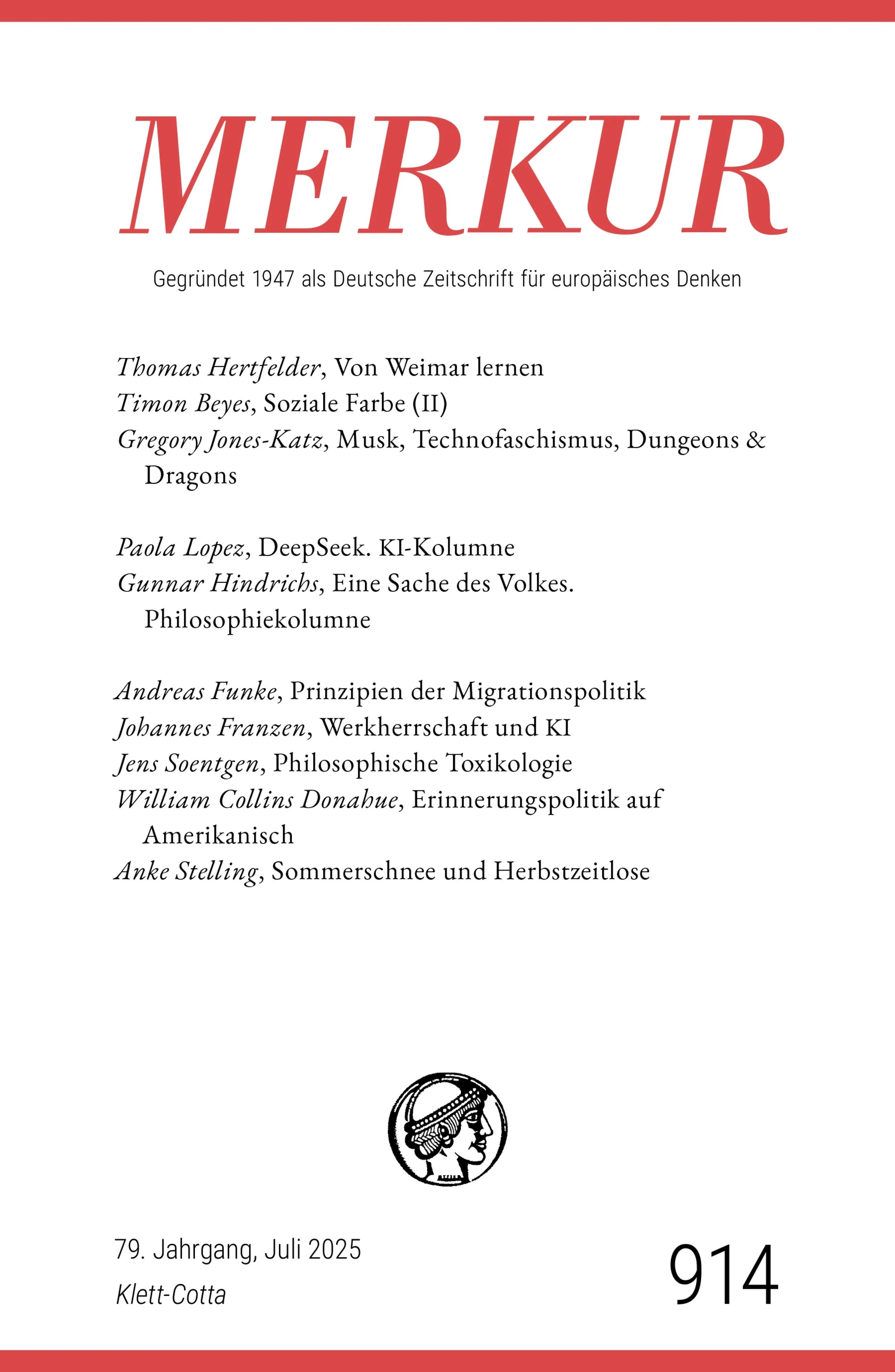 Cover: MERKUR 7/2025, Jg.79 (E-Book)