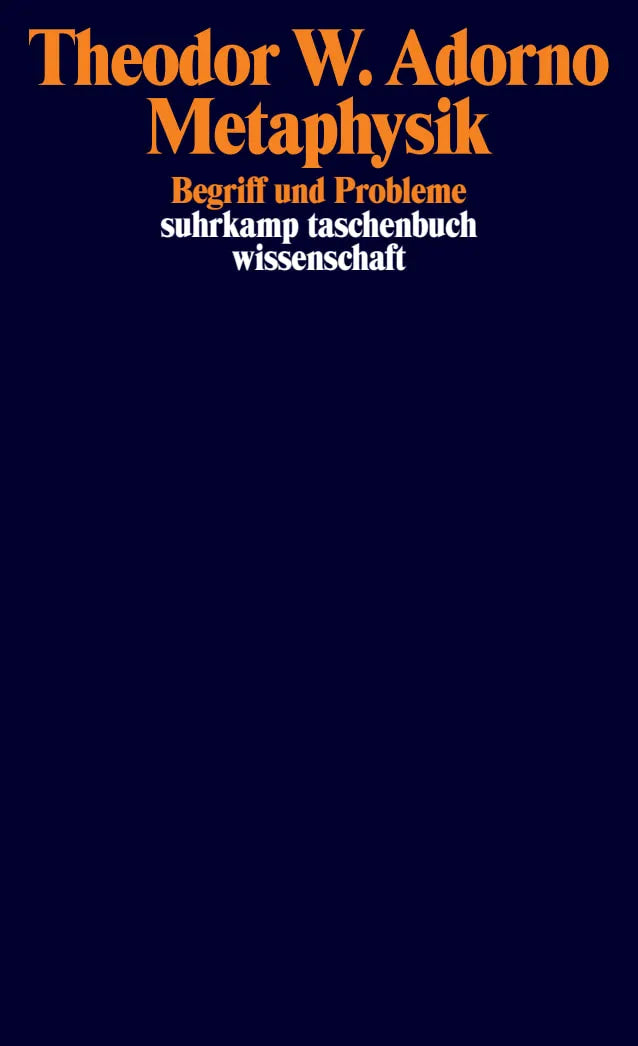 Buchcover von 'Metaphysik' - Taschenbuch von Theodor W. Adorno