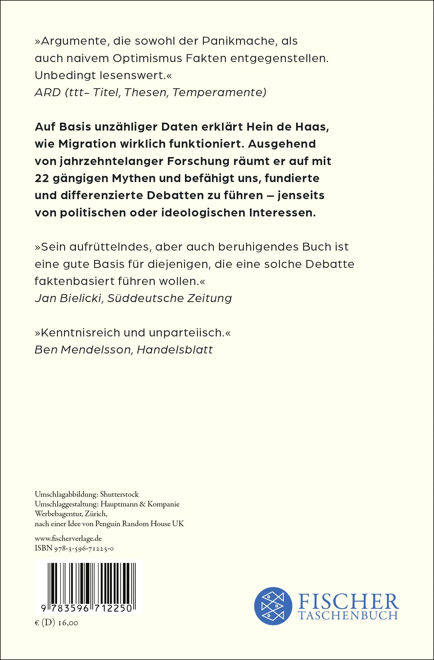 Buchrückseite von 'Migration' mit Klappentext - Taschenbuch