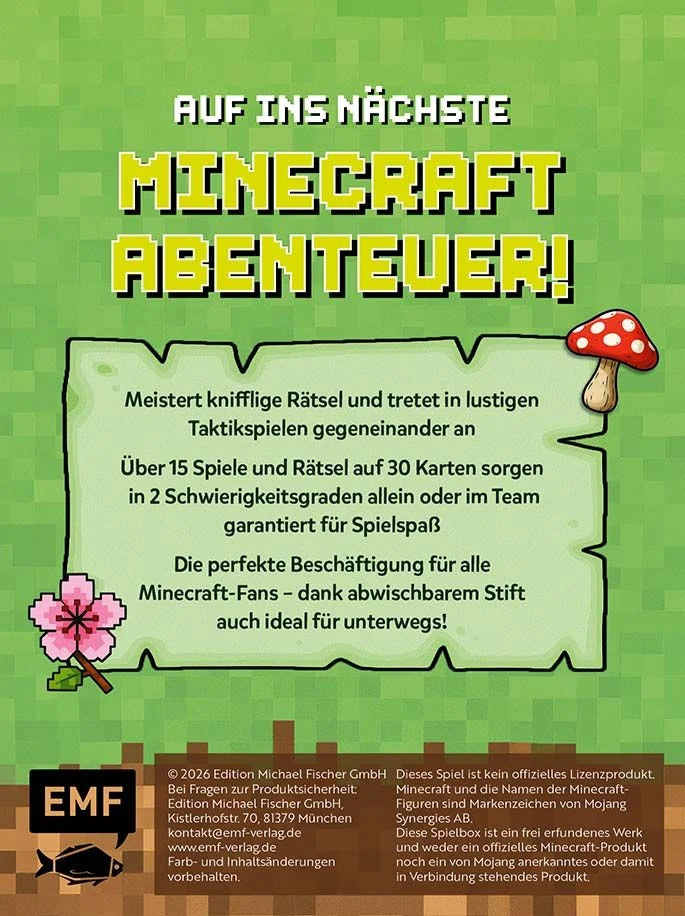 Kartenspiel: Mini-Games für Minecraft-Fans – mit abwischbarem Stift – Ansicht