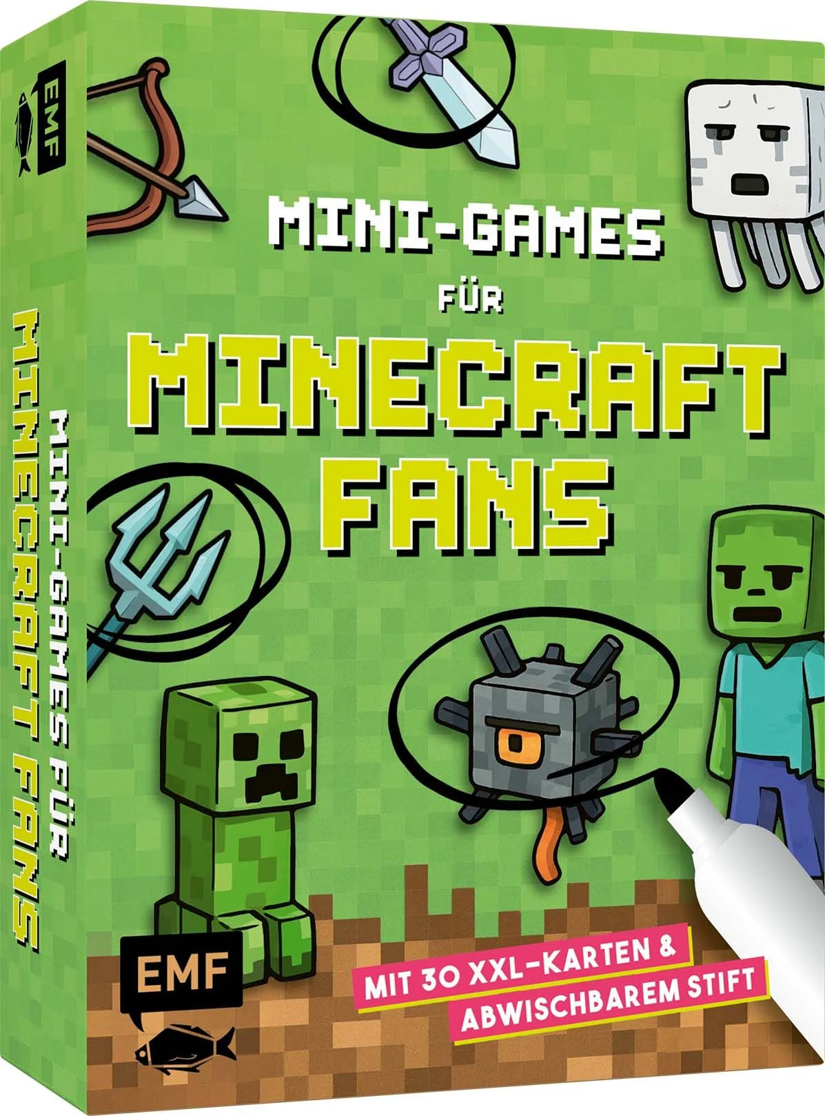 Kartenspiel: Kartenspiel: Mini-Games für Minecraft-Fans – mit abwischbarem Stift