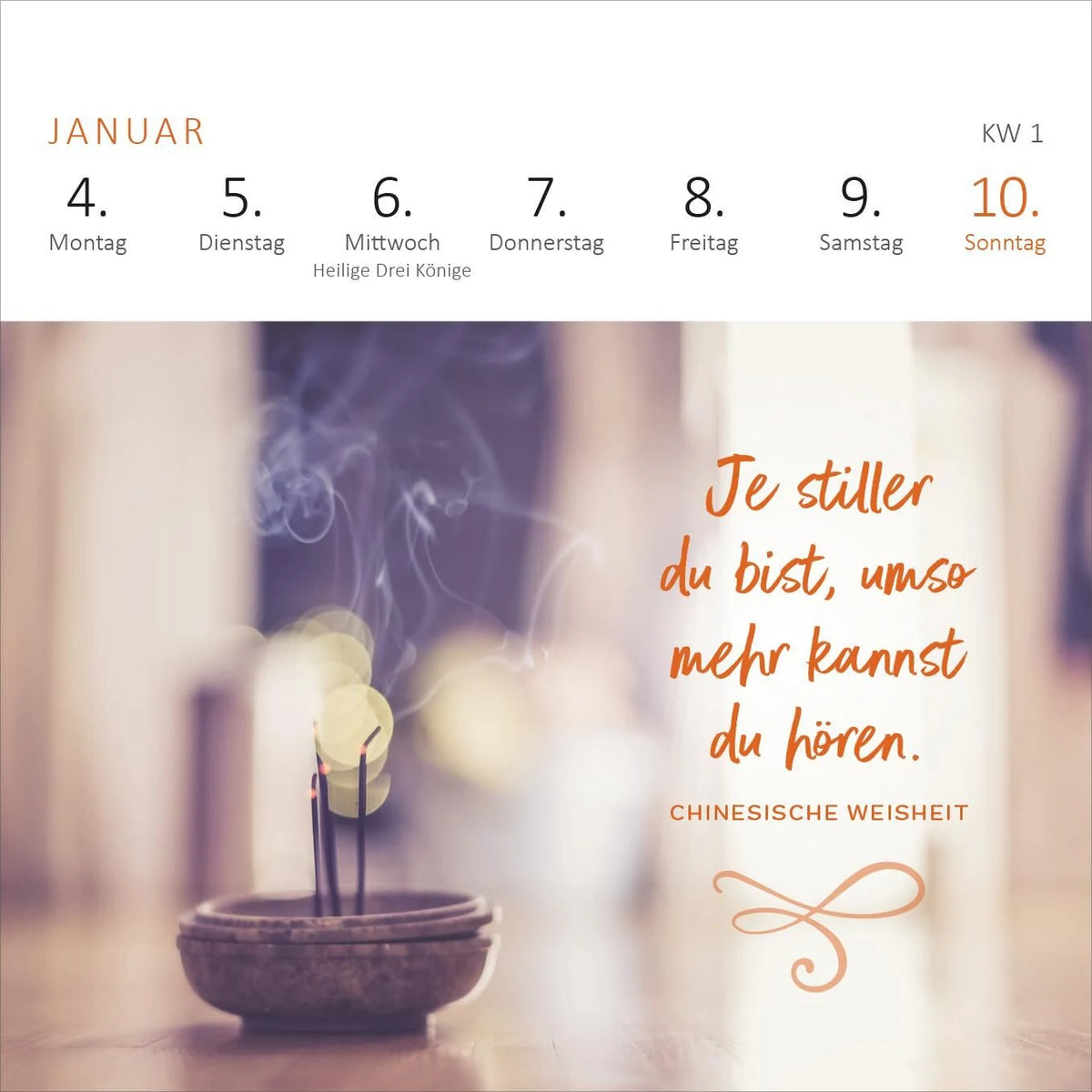 Mini-Wochenkalender 365 Tage Achtsamkeit 2027 – Ansicht