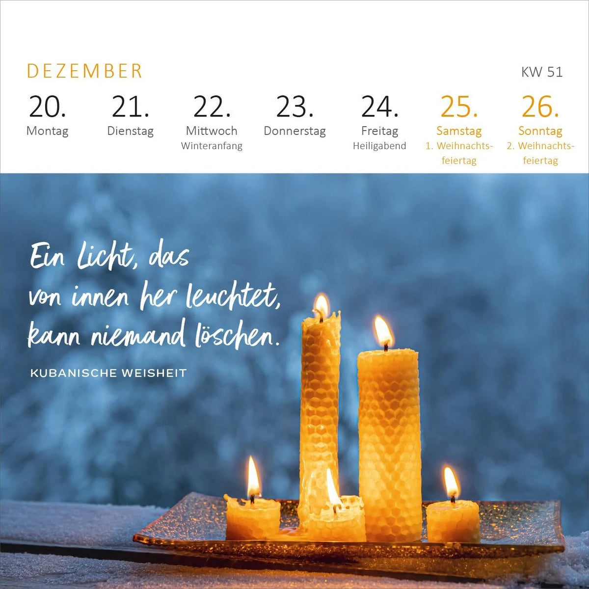 Mini-Wochenkalender 365 Tage Achtsamkeit 2027 – Ansicht