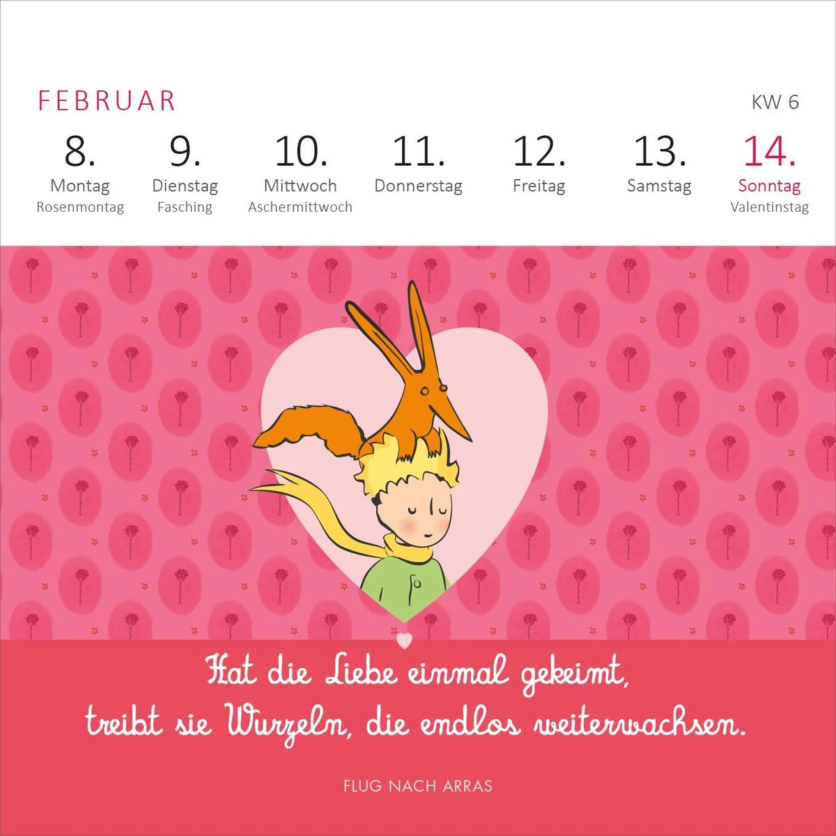 Mini-Wochenkalender Der Kleine Prinz 2027 – Ansicht