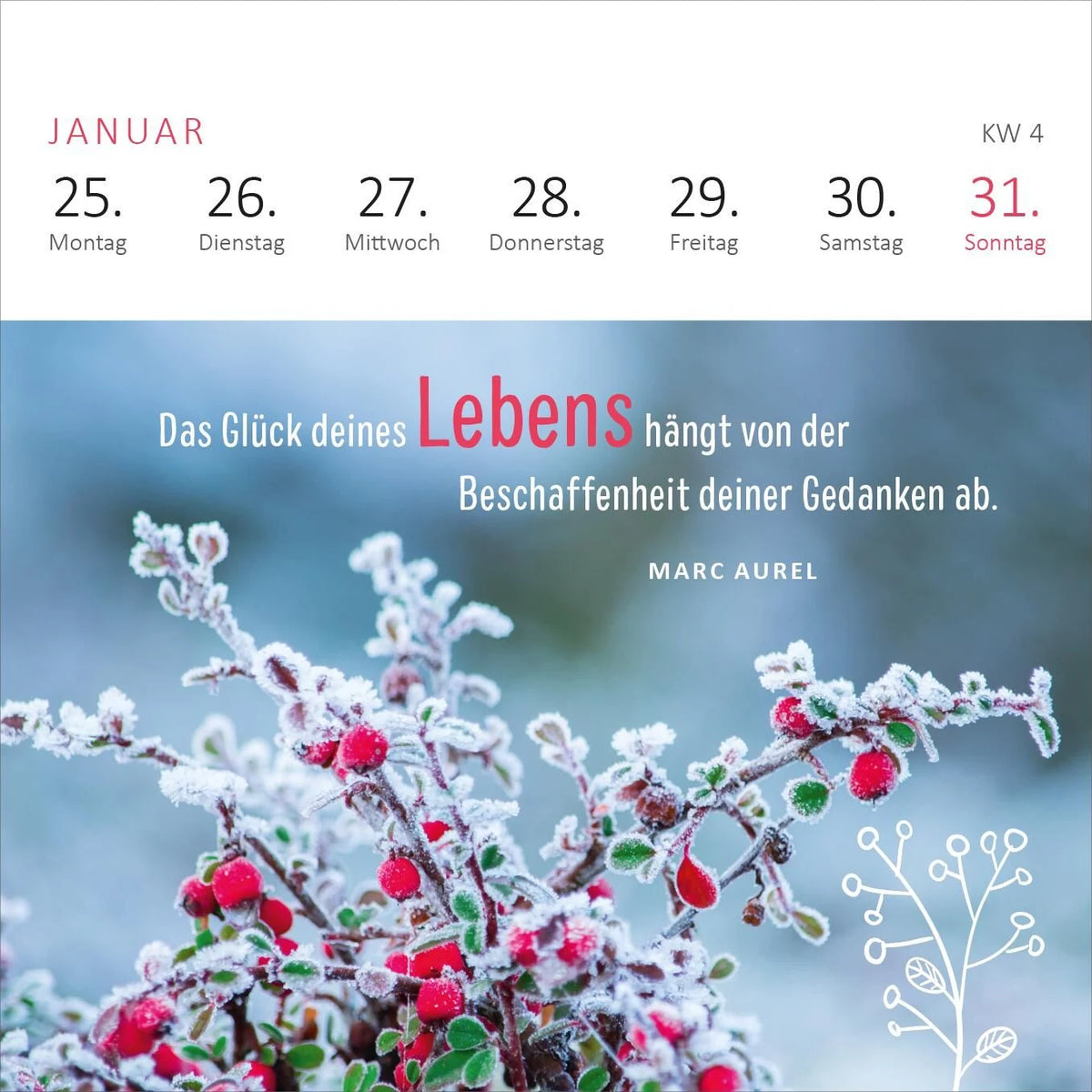 Mini-Wochenkalender Ein Jahr voll Glück 2027 – Ansicht