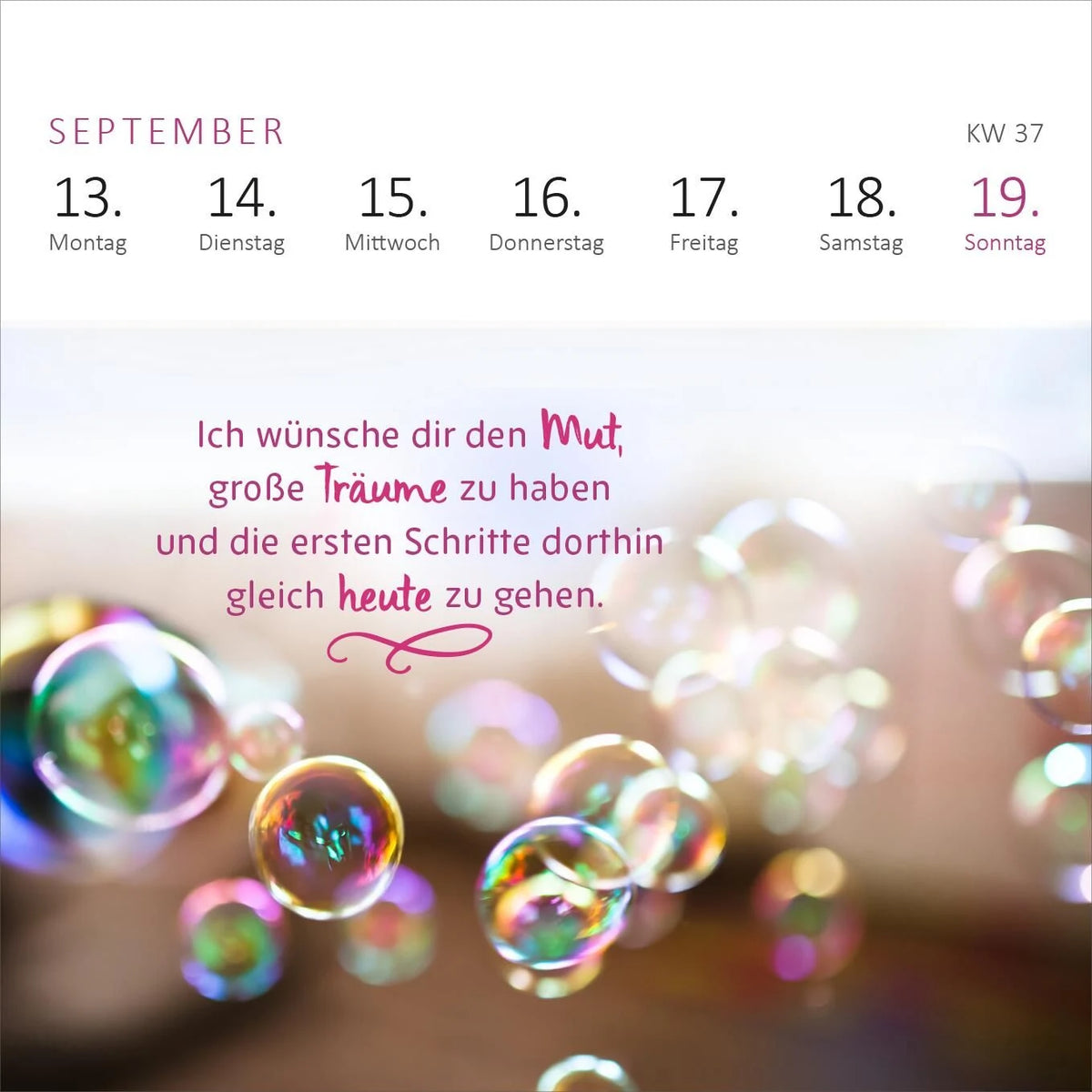 Mini-Wochenkalender Ich wünsch dir was 2027 – Ansicht
