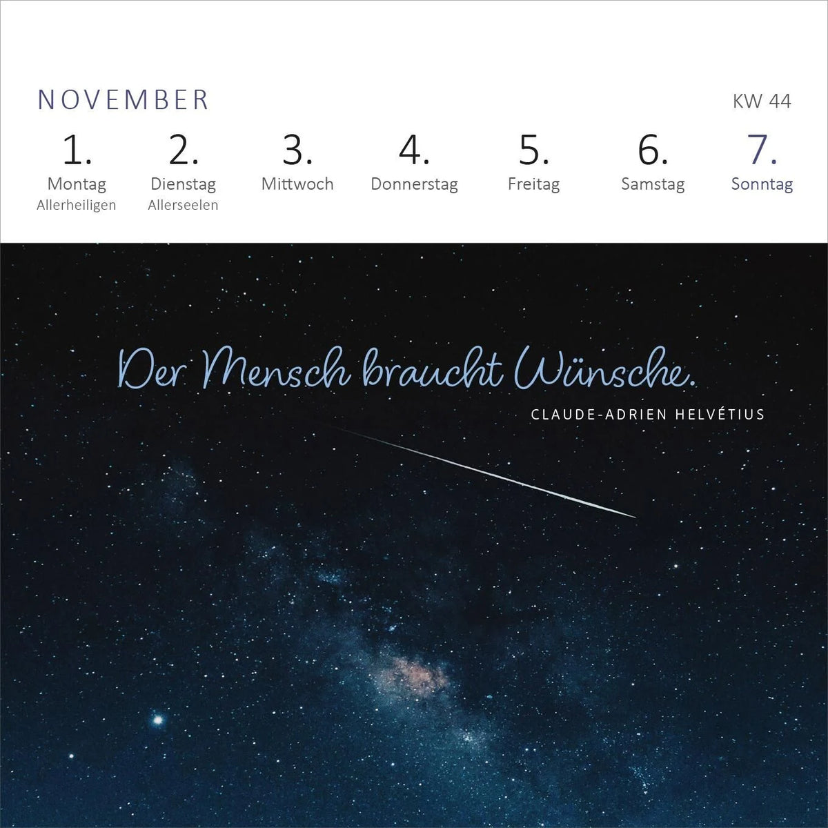 Mini-Wochenkalender Ich wünsch dir was 2027 – Ansicht