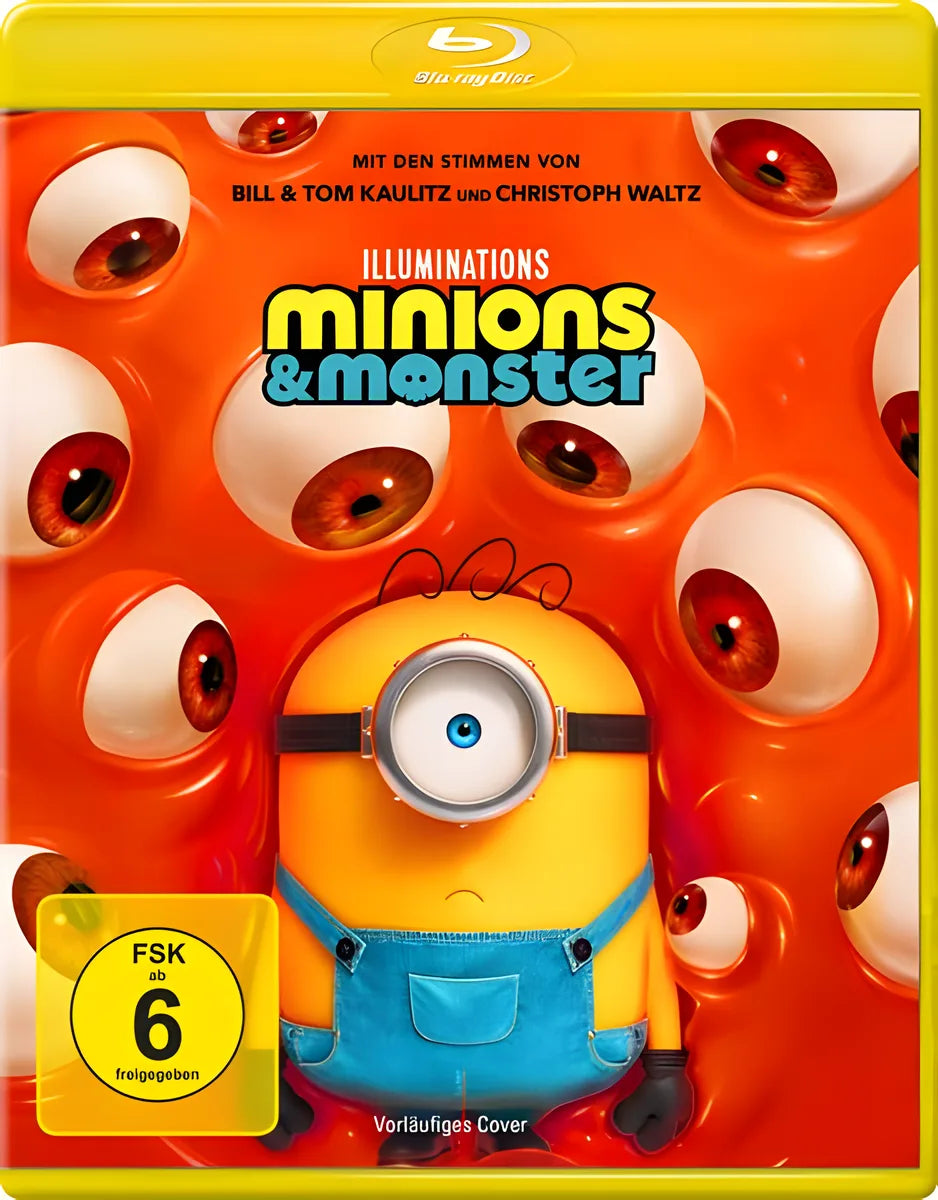 Blu-ray-Cover: Minions & Monster. Regie: Pierre Coffin. Vorläufiges PLAION-Cover; finale Abbildung folgt