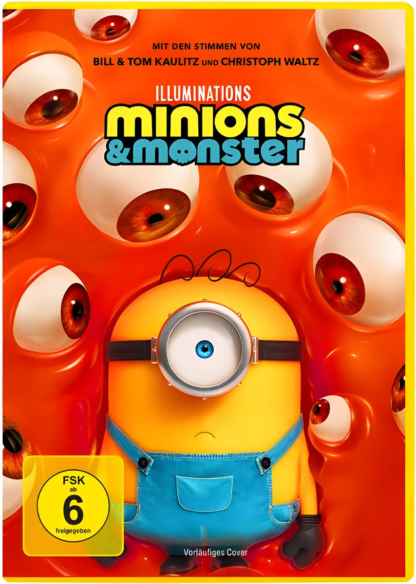 DVD-Cover: Minions & Monster. Regie: Pierre Coffin. Vorläufiges PLAION-Cover; finale Abbildung folgt