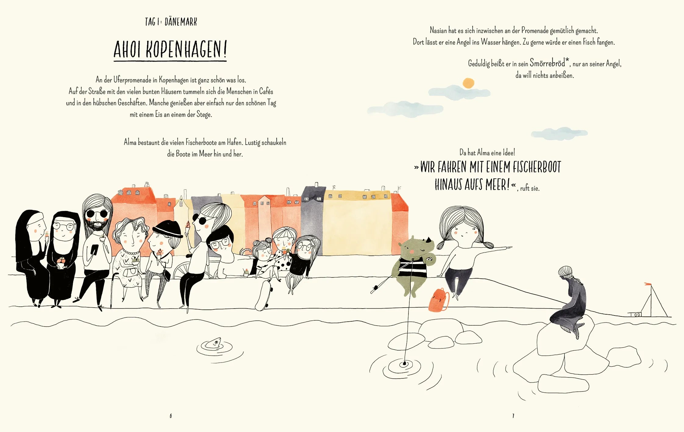 Innenansicht von 'Mit Alma und Nasian in 8 Tagen um die Welt' - Gebundene Ausgabe