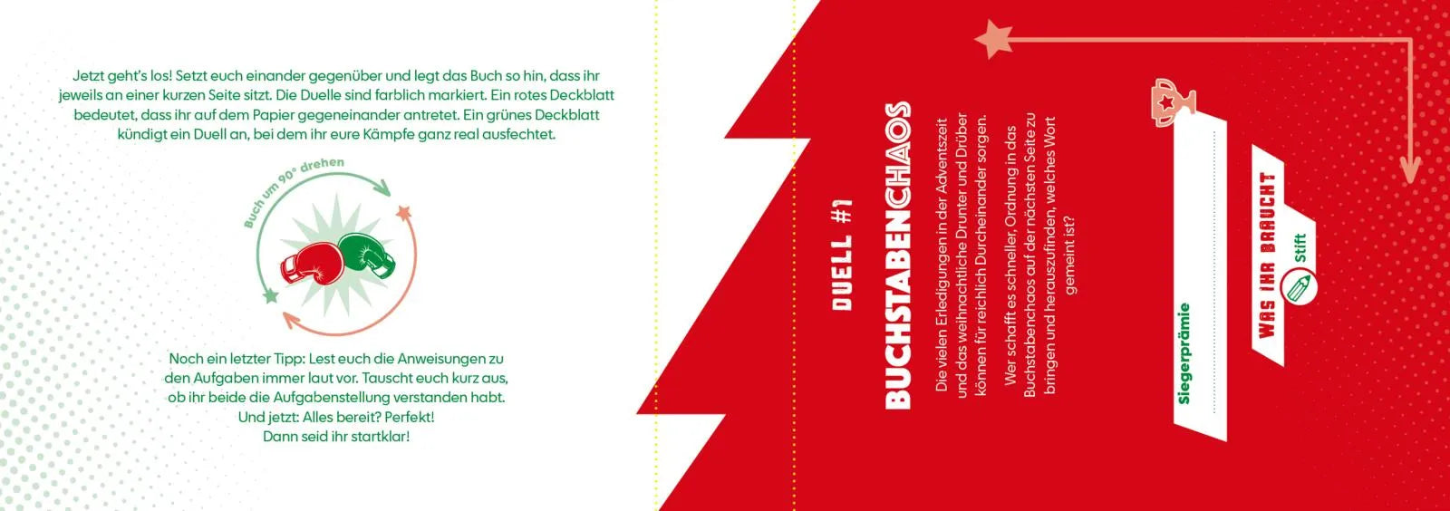 Innenansicht von 'Mit dir spiele ich am liebsten – Das ultimative Weihnachtsduell-Buch' - Gebundene Ausgabe