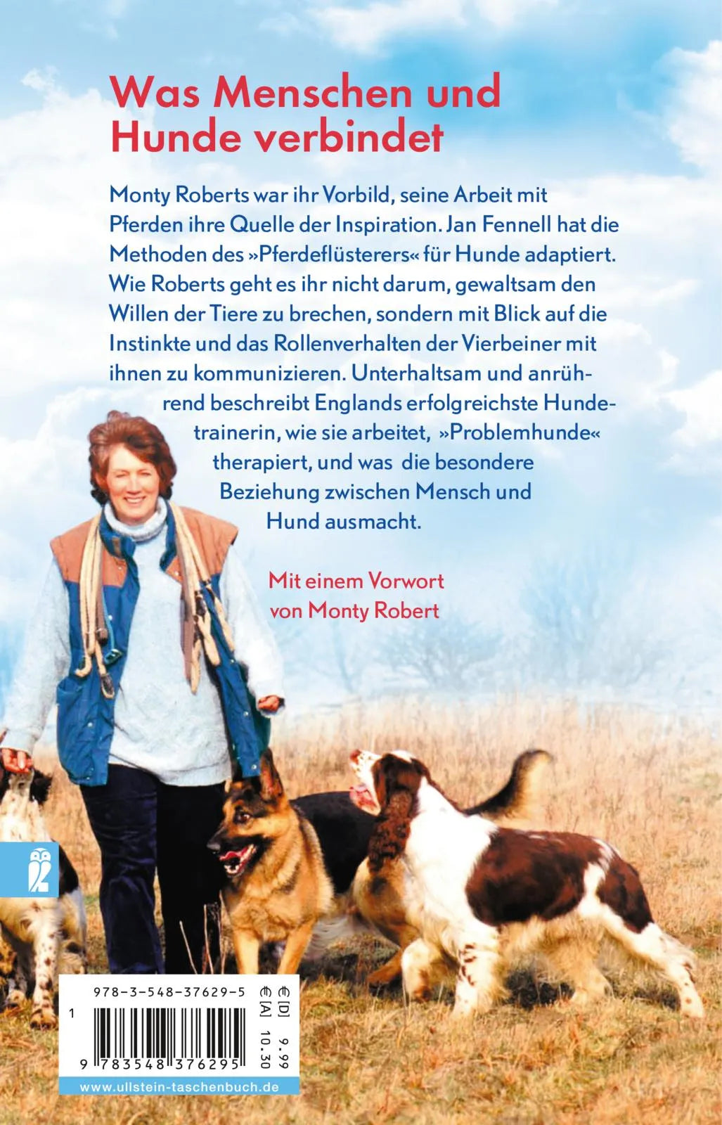 Buchrückseite von 'Mit Hunden sprechen' mit Klappentext - Taschenbuch