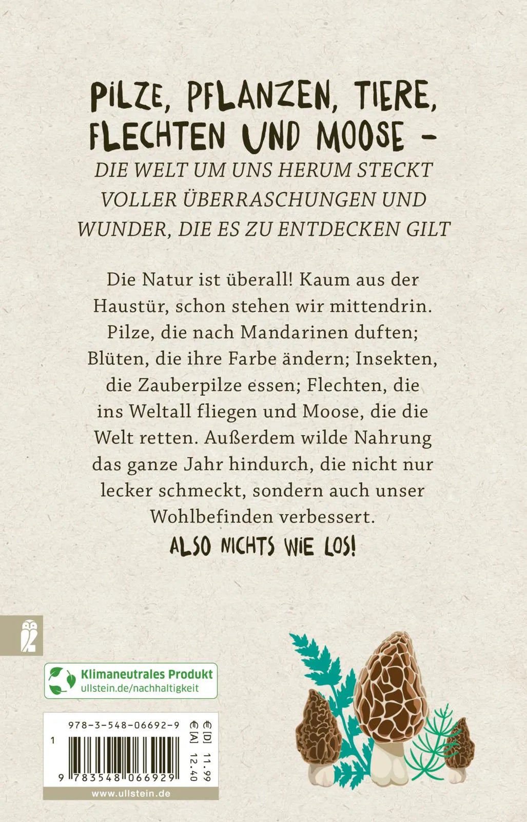 Buchrückseite von 'Mittendrin im Draußen' mit Klappentext - Taschenbuch