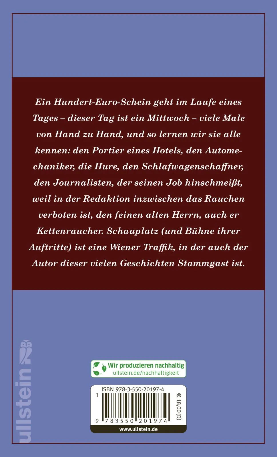 Buchrückseite von 'Mittwoch' mit Klappentext - Taschenbuch