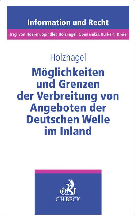 Buchcover von 'Möglichkeiten und Grenzen der Verbreitung von Angeboten der Deutschen Welle im Inland' - Taschenbuch von Bernd Holznagel
