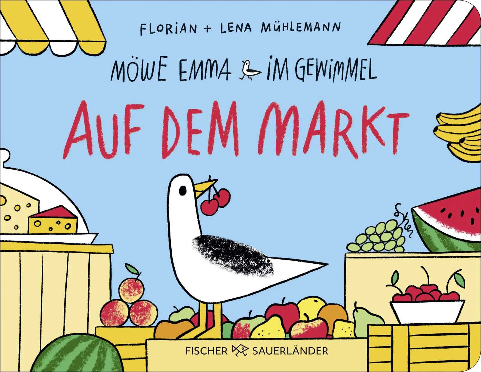 Cover: Möwe Emma im Gewimmel: Auf dem Markt (Hardcover) von Florian Mühlemann