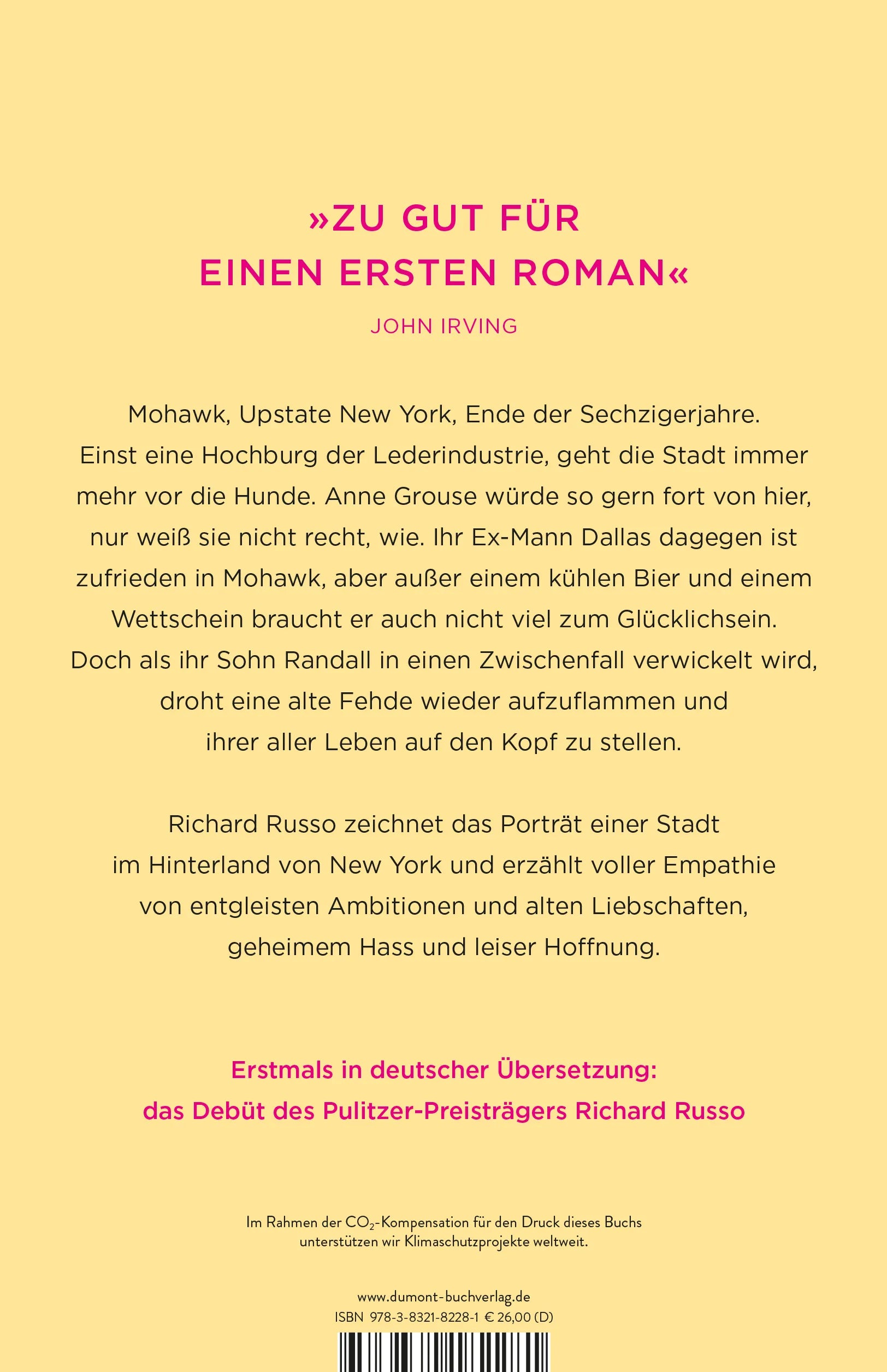 Buchrückseite von 'Mohawk' mit Klappentext - Gebundene Ausgabe