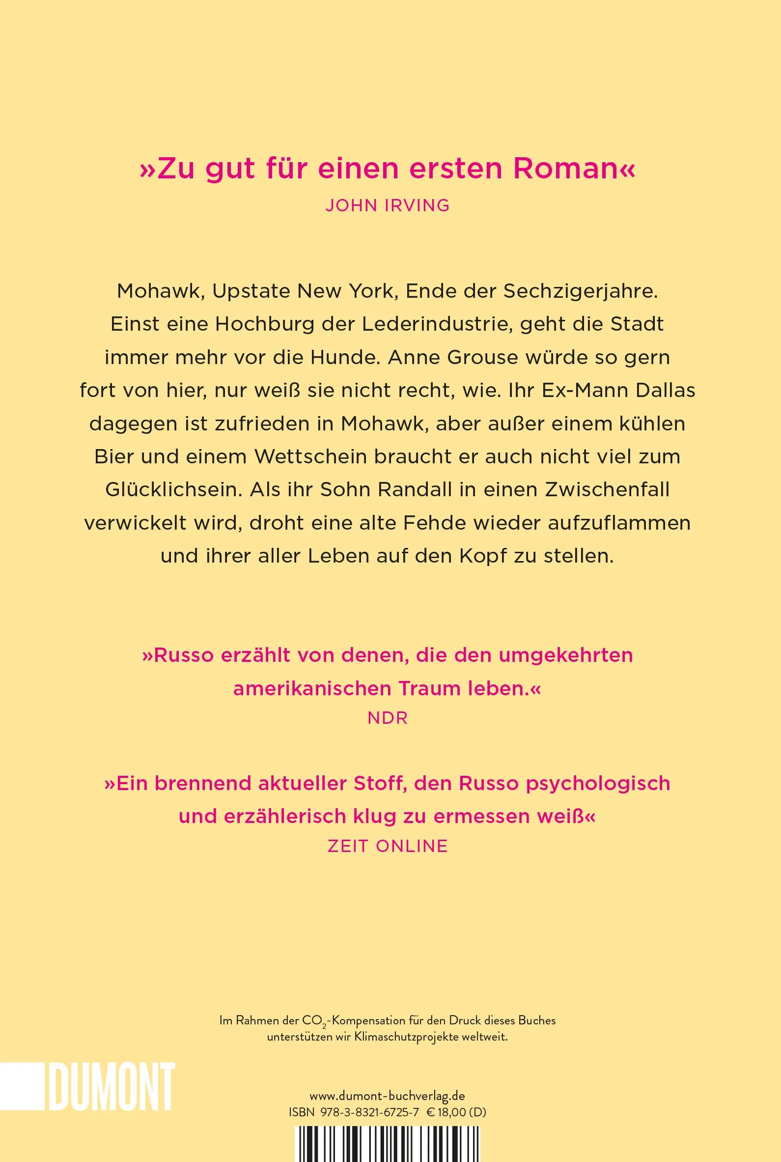 Buchrückseite von 'Mohawk' mit Klappentext - Taschenbuch
