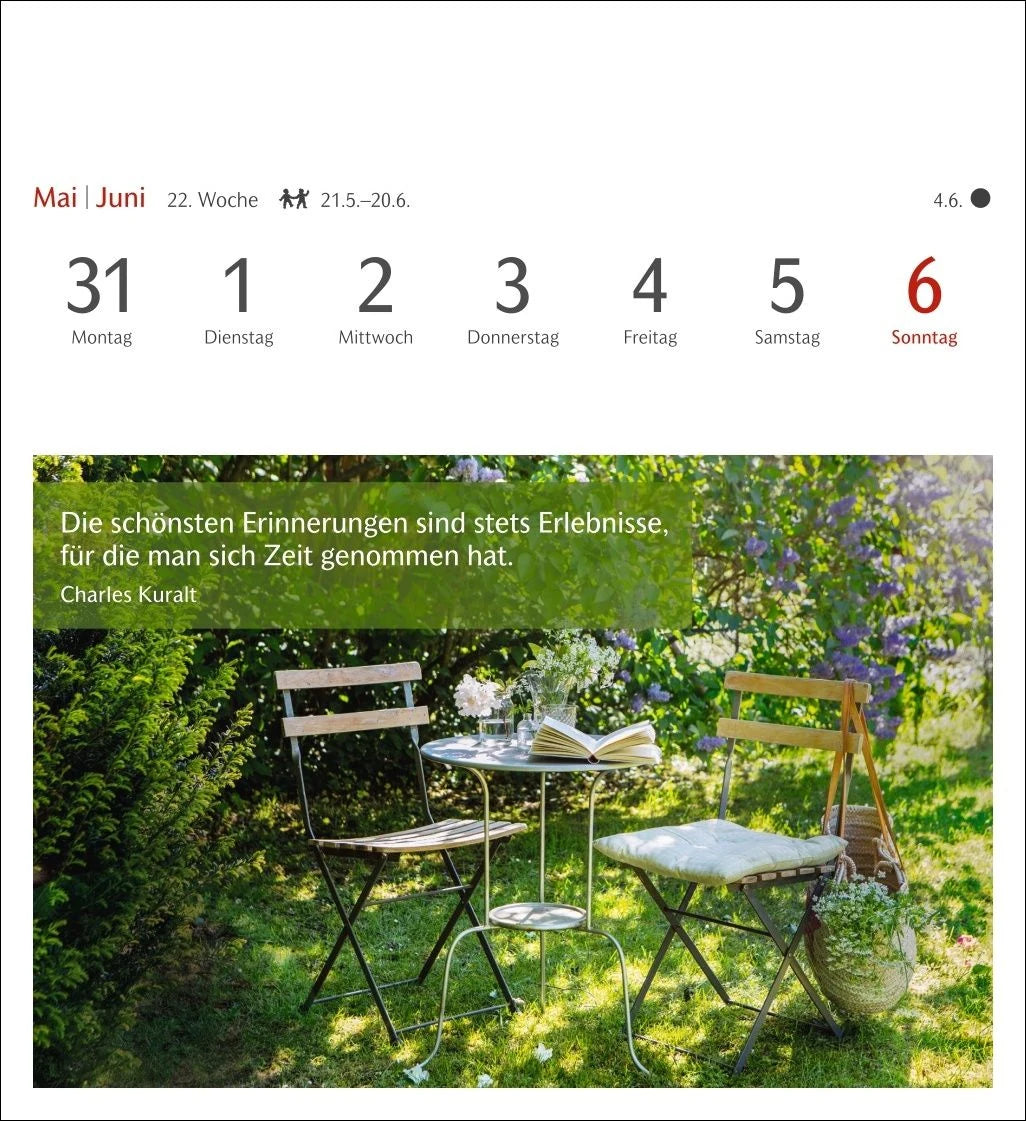 Momente des Glücks Postkartenkalender 2027 - Wochenkalender mit Zitaten, mit 53 Postkarten – Ansicht
