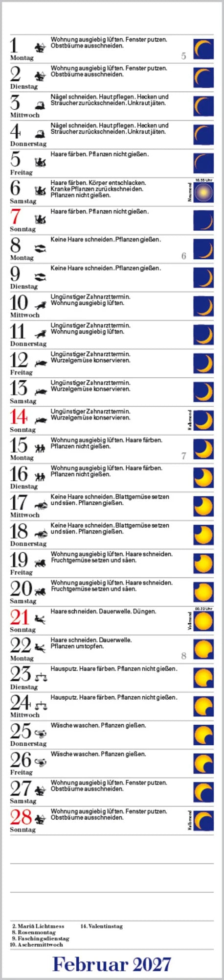 Mond-Langplaner 2027 – Ansicht