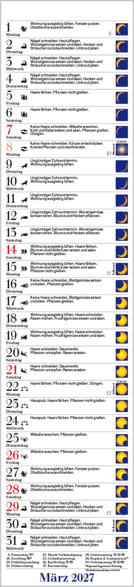 Mond-Langplaner 2027 – Ansicht