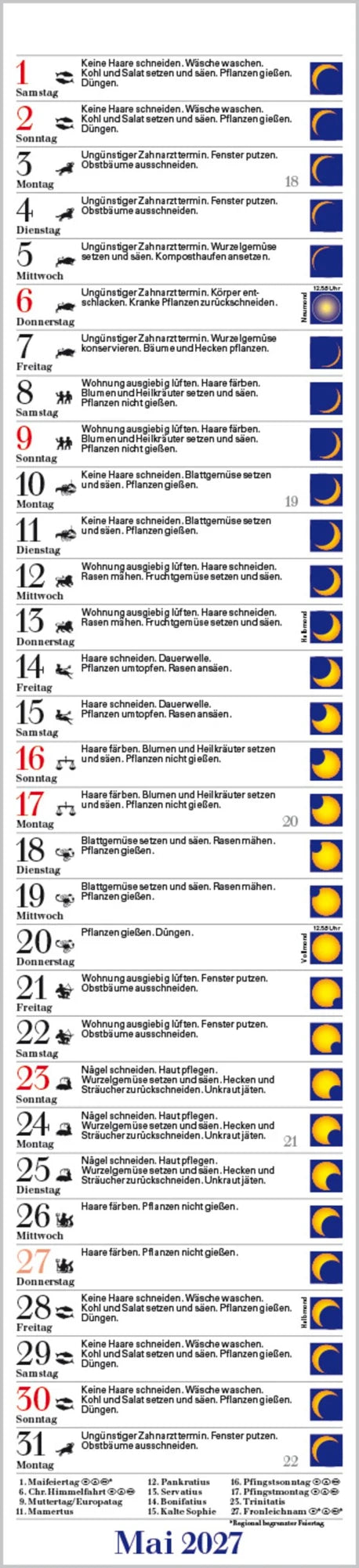 Mond-Langplaner 2027 – Ansicht