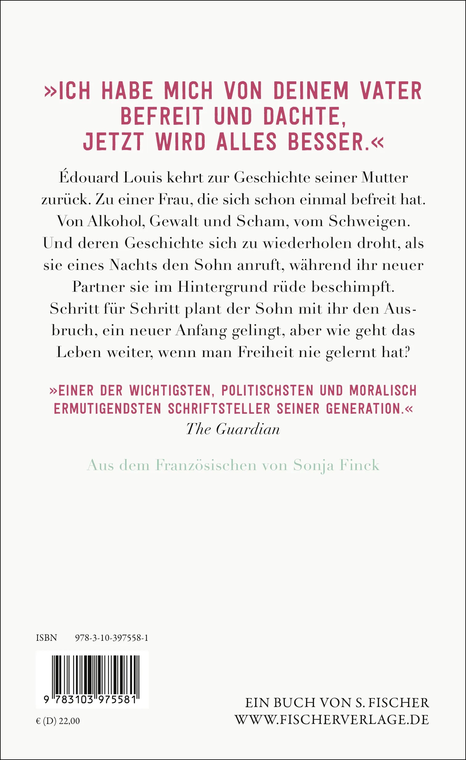 Buchrückseite von 'Monique bricht aus' mit Klappentext - Gebundene Ausgabe
