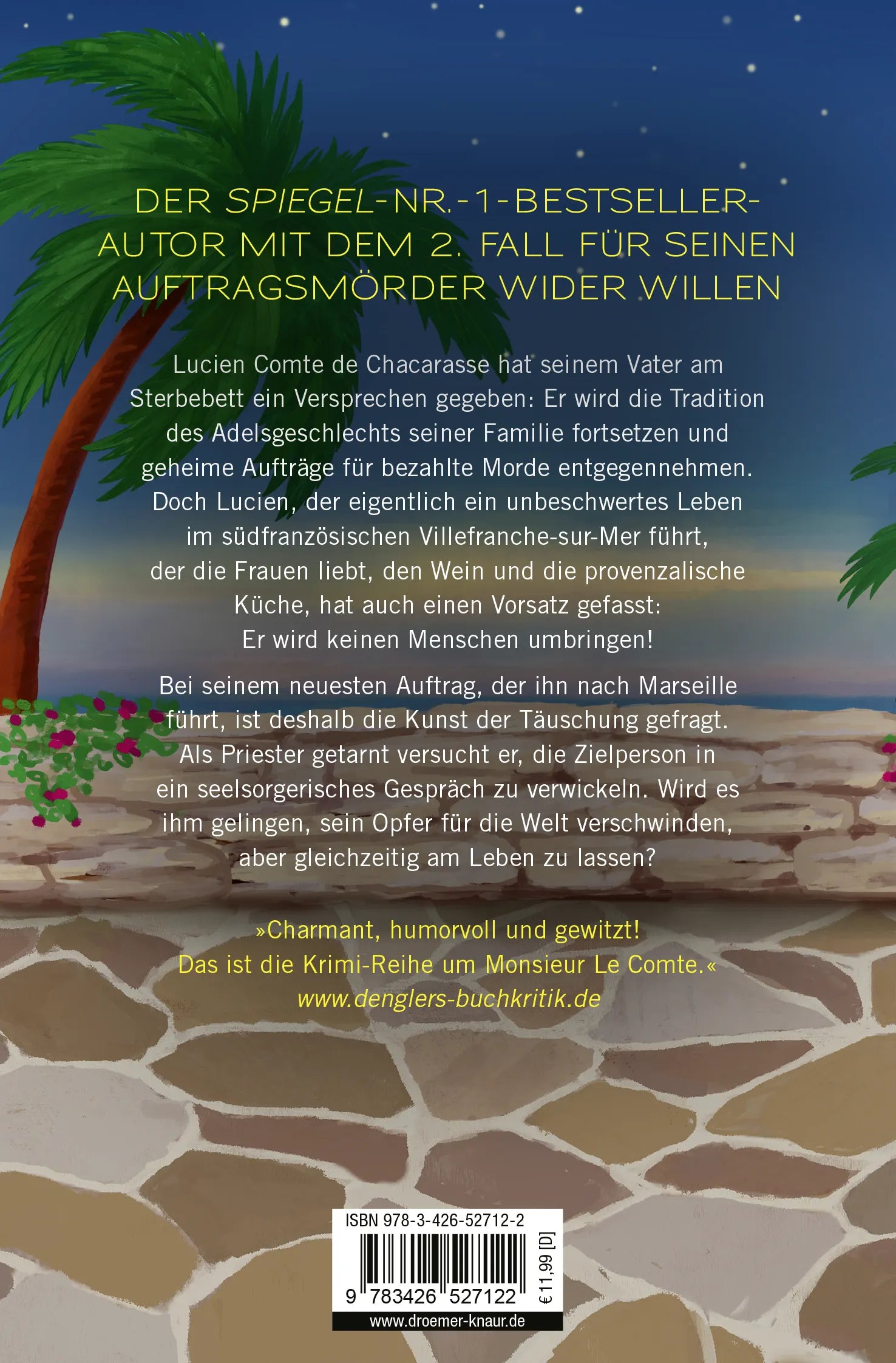 Buchrückseite von 'Monsieur le Comte und die Kunst der Täuschung' mit Klappentext - Taschenbuch