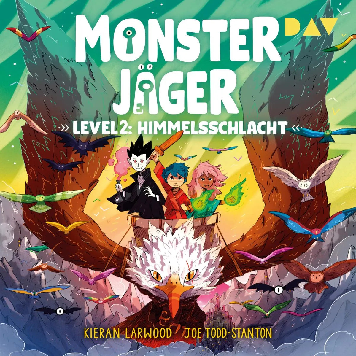 Cover: Monsterjäger - Level 2: Die Himmelsschlacht (Hörbuch Download) von Kieran Larwood