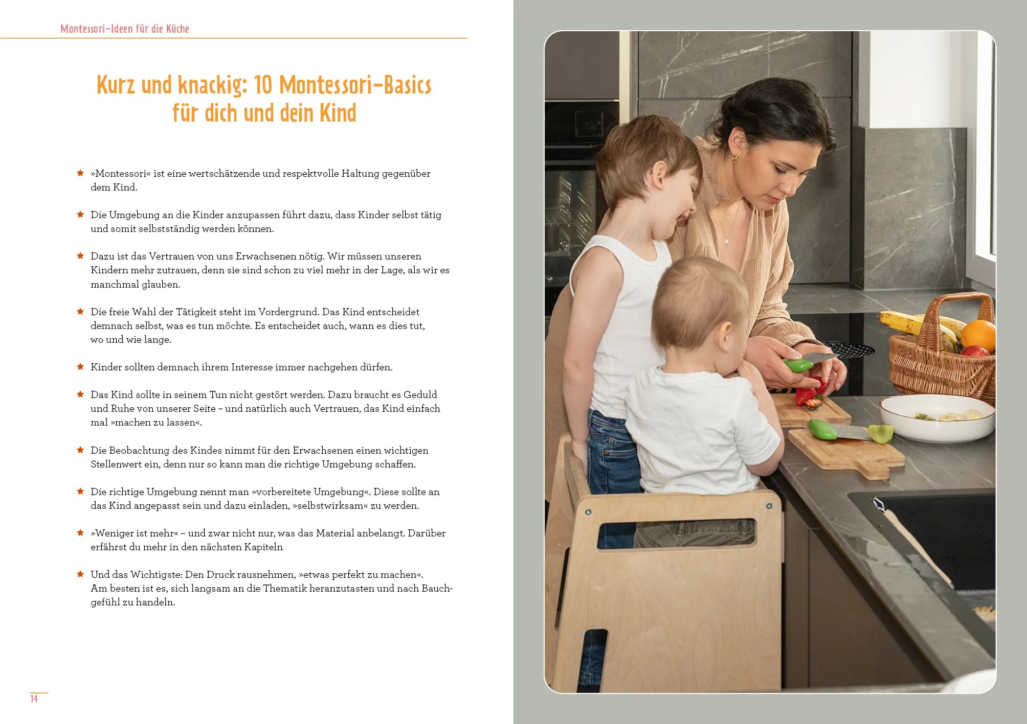 Innenansicht von 'Montessori-Ideen für die Küche – Kochen mit Kindern' - Taschenbuch