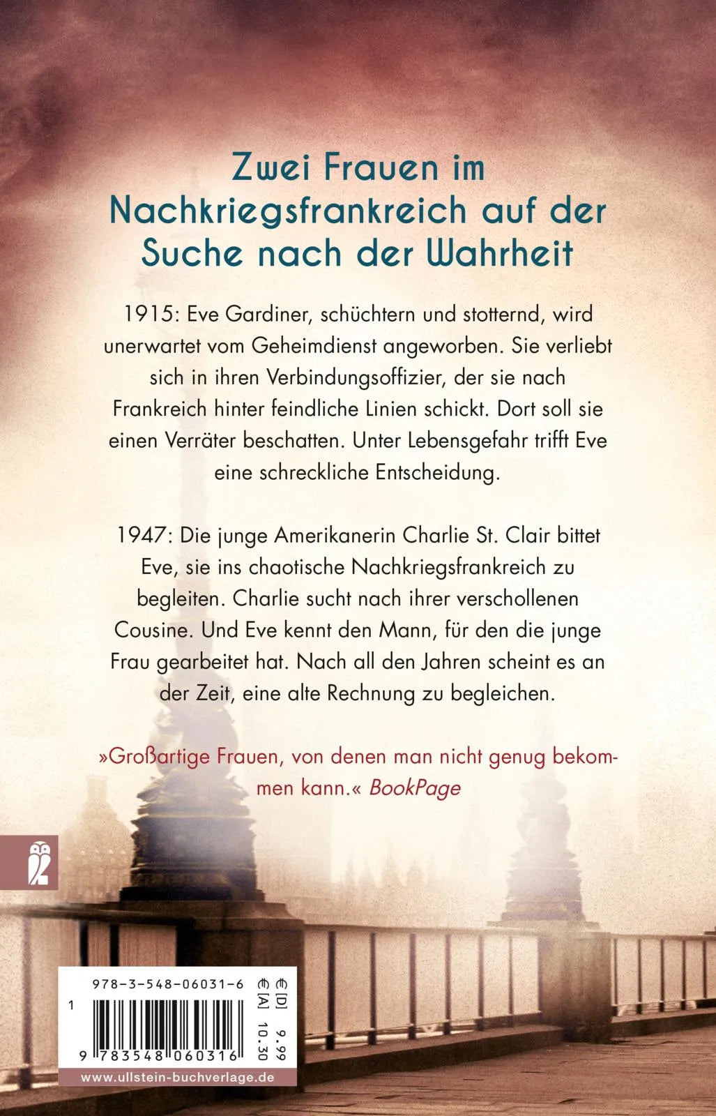 Buchrückseite von 'Morgen gehört den Mutigen' mit Klappentext - Taschenbuch