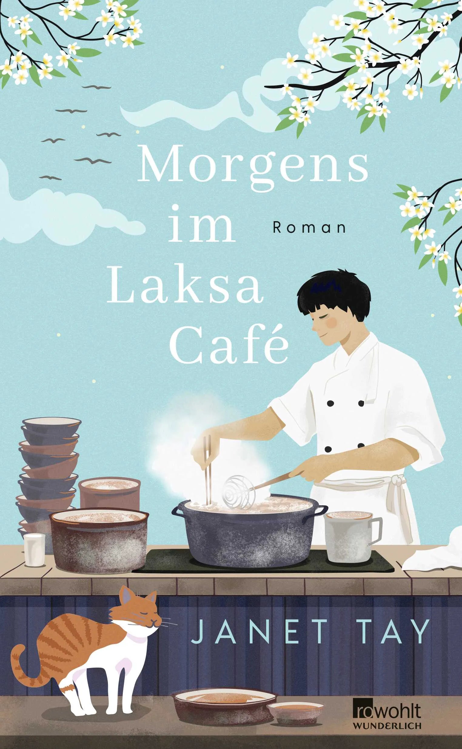 Buchcover von 'Morgens im Laksa Café' - Gebundene Ausgabe von Janet Tay