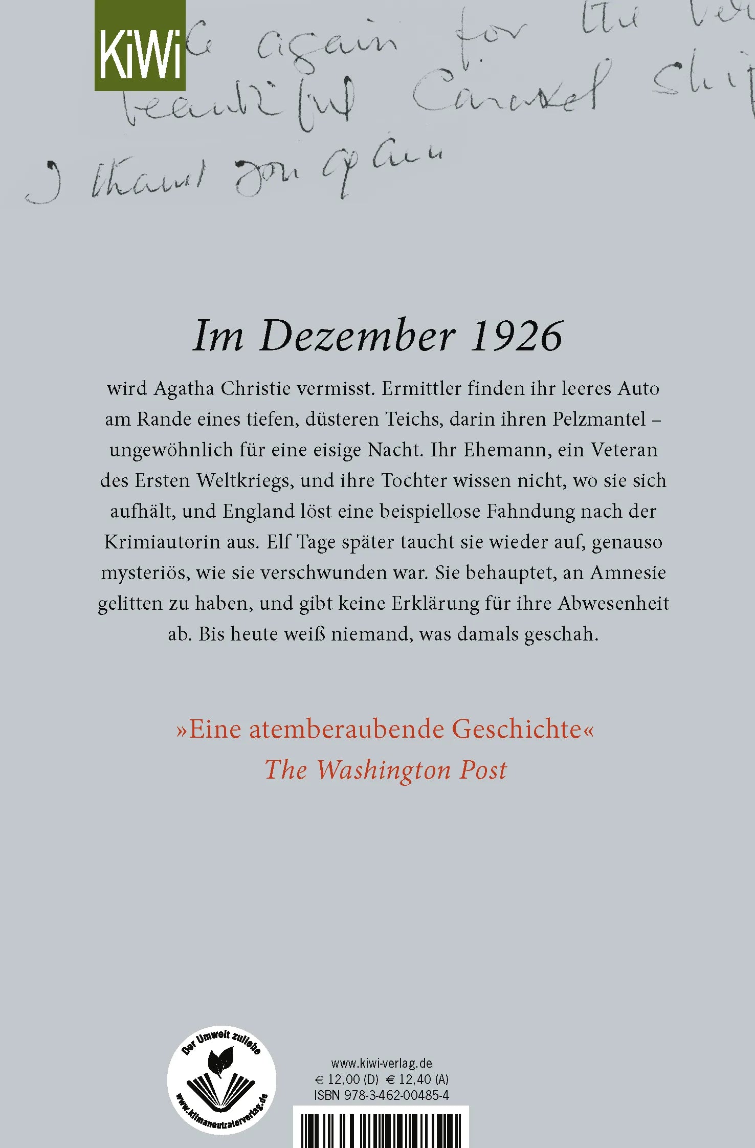 Buchrückseite von 'Mrs Agatha Christie' mit Klappentext - Taschenbuch