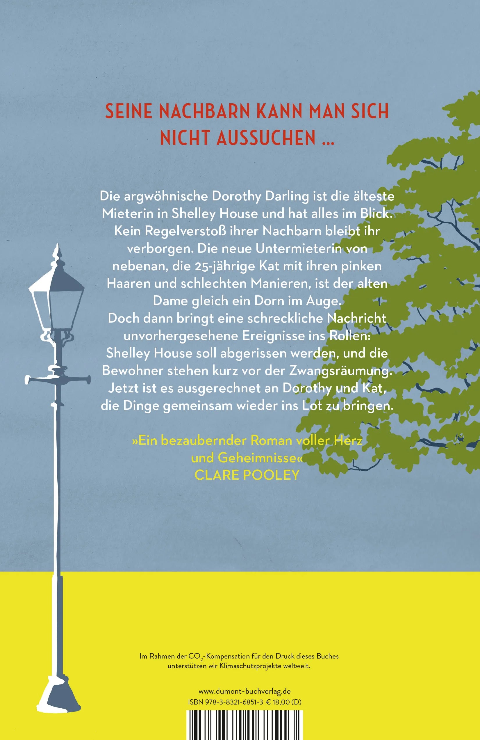 Buchrückseite von 'Ms Darling und ihre Nachbarn' mit Klappentext - Paperback