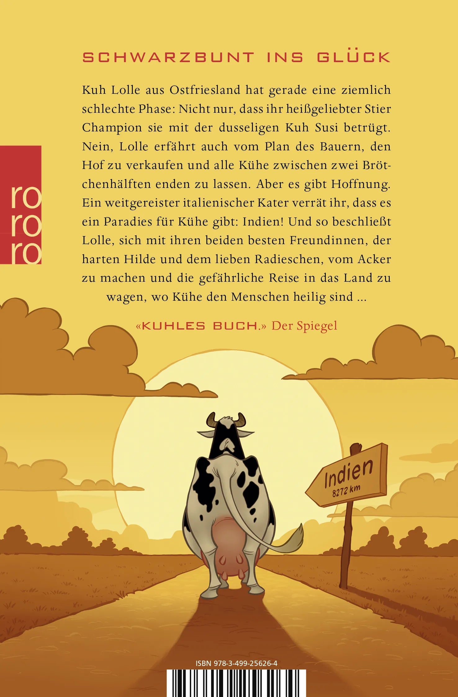 Buchrückseite von 'MUH!' mit Klappentext - Taschenbuch