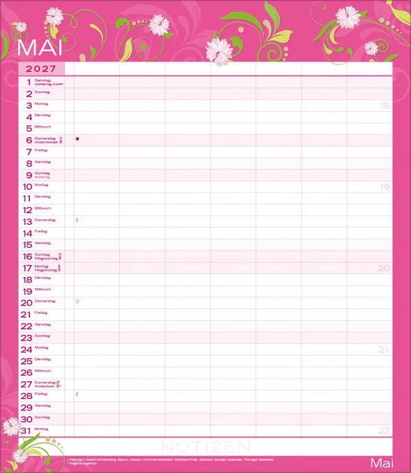 Multiplaner - Colour your time 2027 – Ansicht