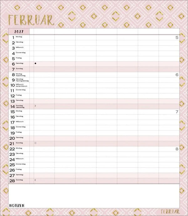 Multiplaner - Time for glamour 2027 – Ansicht