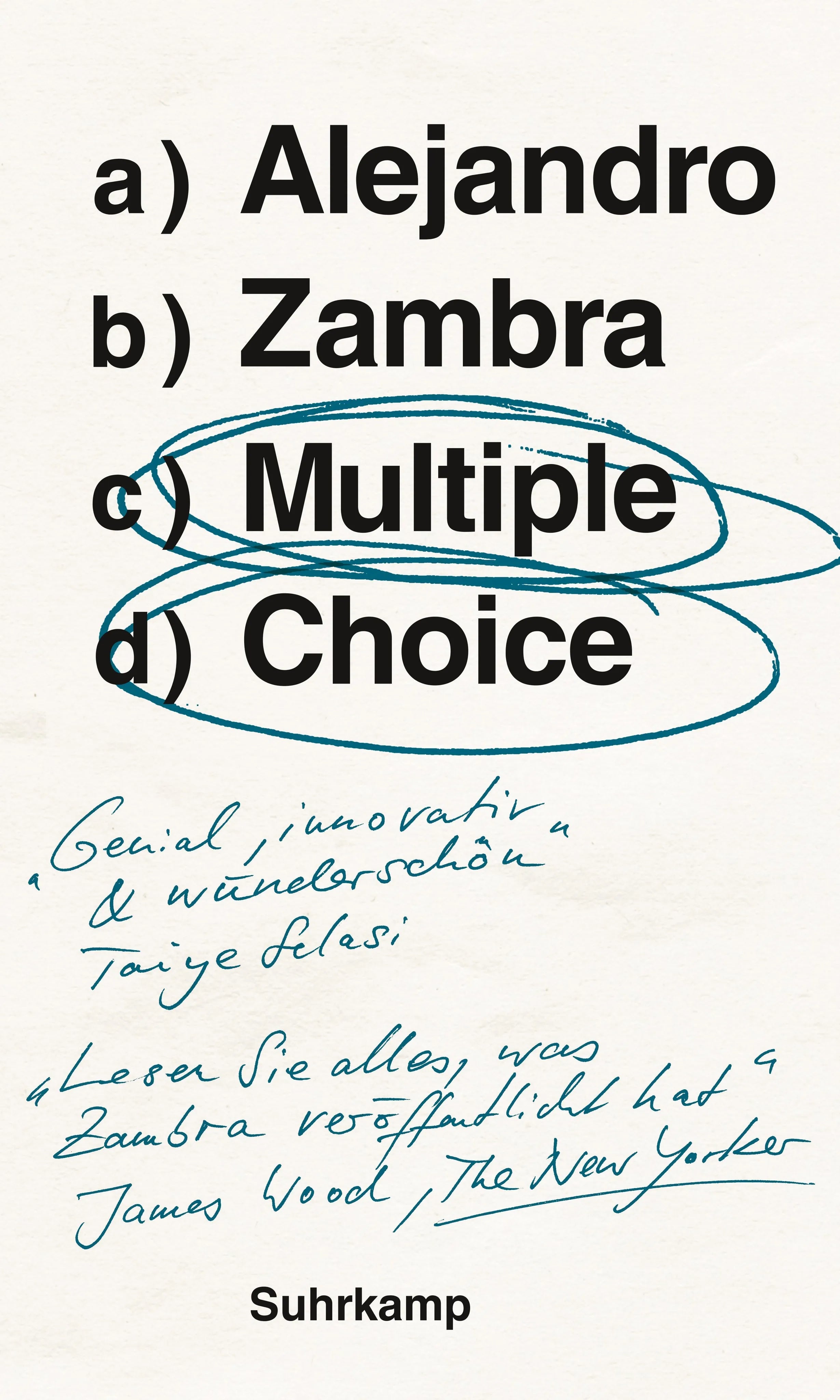 Buchcover von 'Multiple Choice' - Gebundene Ausgabe von Alejandro Zambra