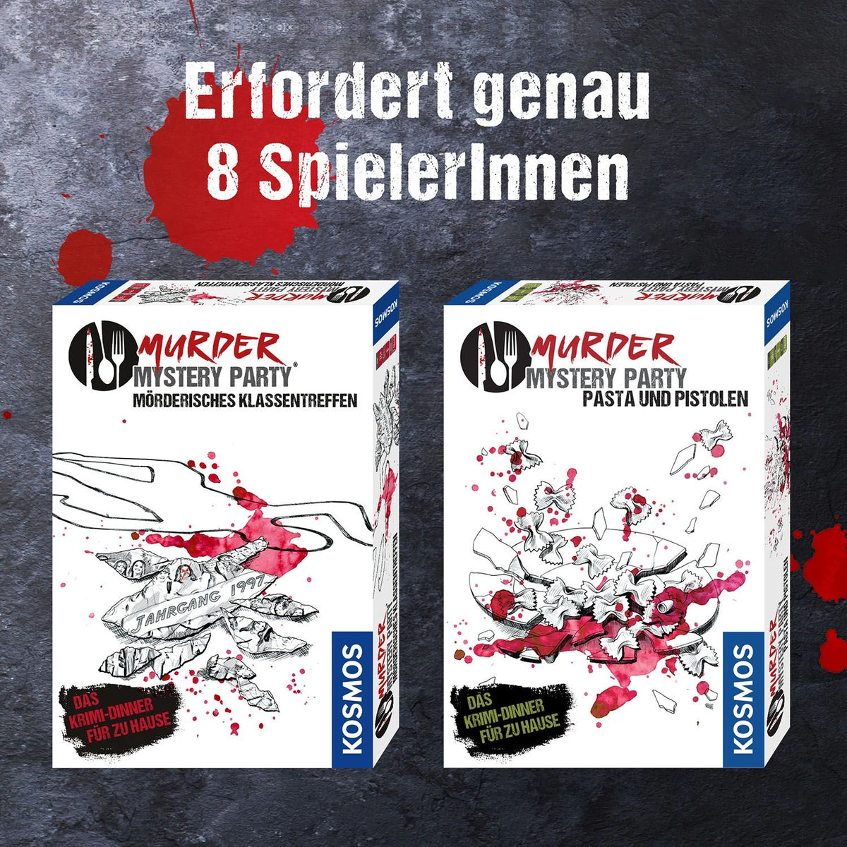 Murder Mystery Party Pasta und Pistolen – Ansicht