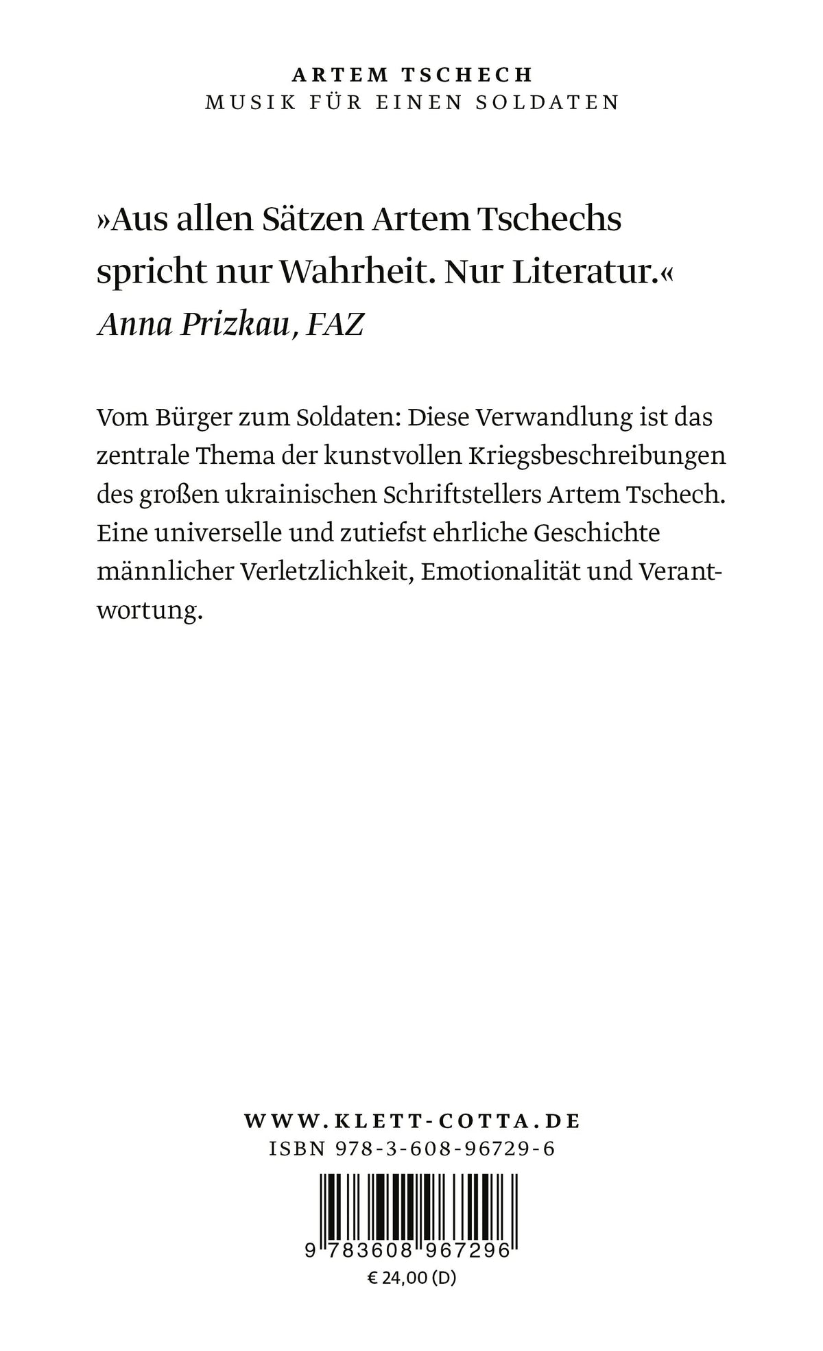 Rückseite: Musik für einen Soldaten (Hardcover)