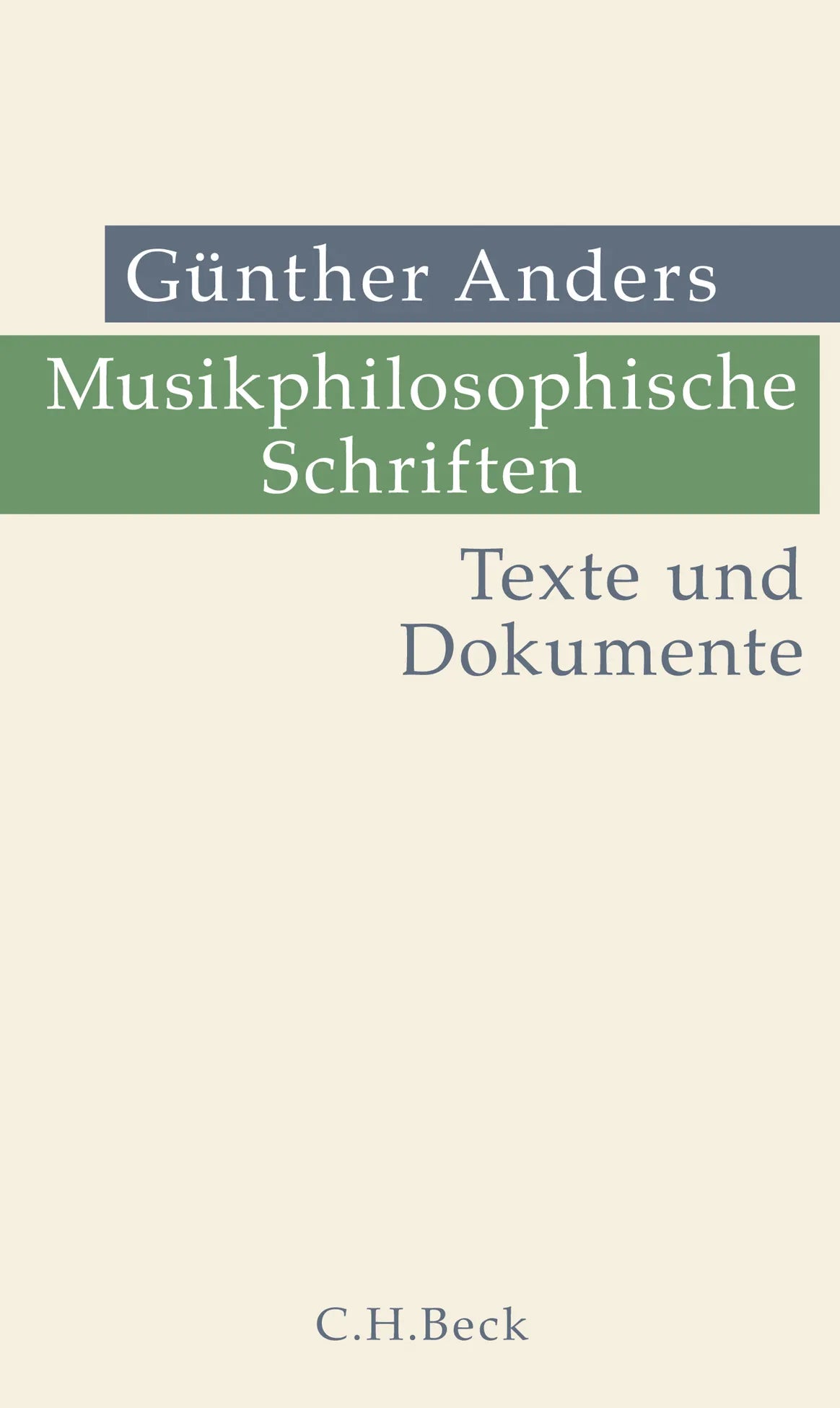 Buchcover von 'Musikphilosophische Schriften' - Gebundene Ausgabe von Guenther Anders