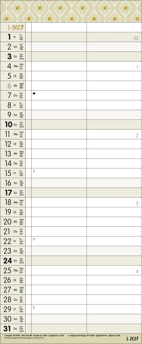 My Timer - Glamour your Time 2027 – Ansicht