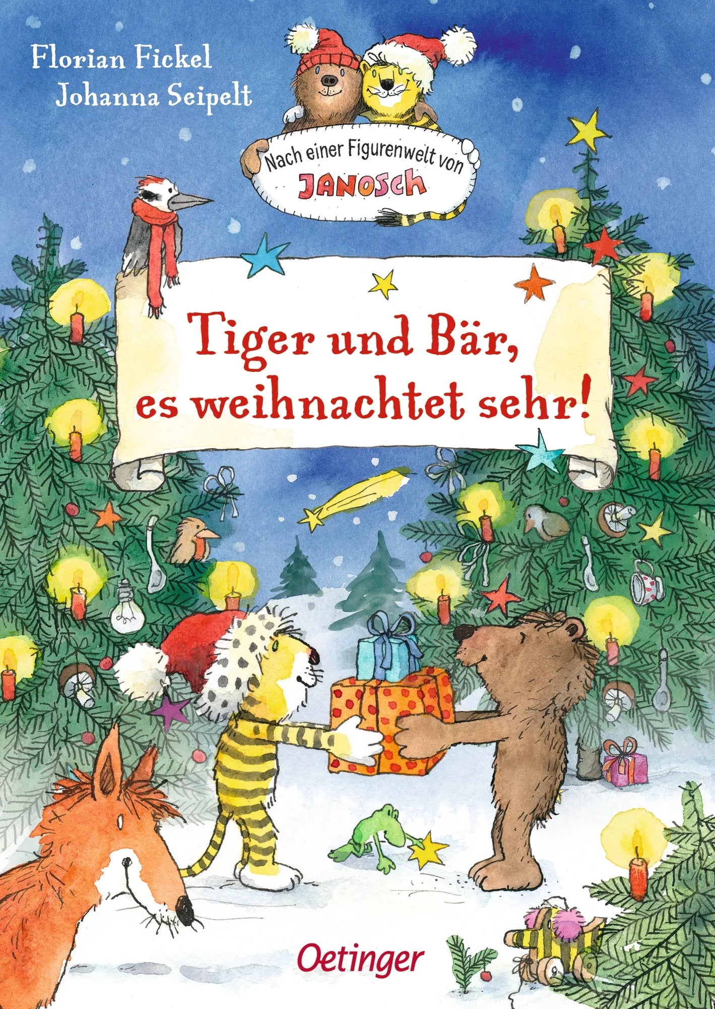 Buchcover von 'Nach einer Figurenwelt von Janosch. Tiger und Bär, es weihnachtet sehr!' - Gebundene Ausgabe von Florian Fickel