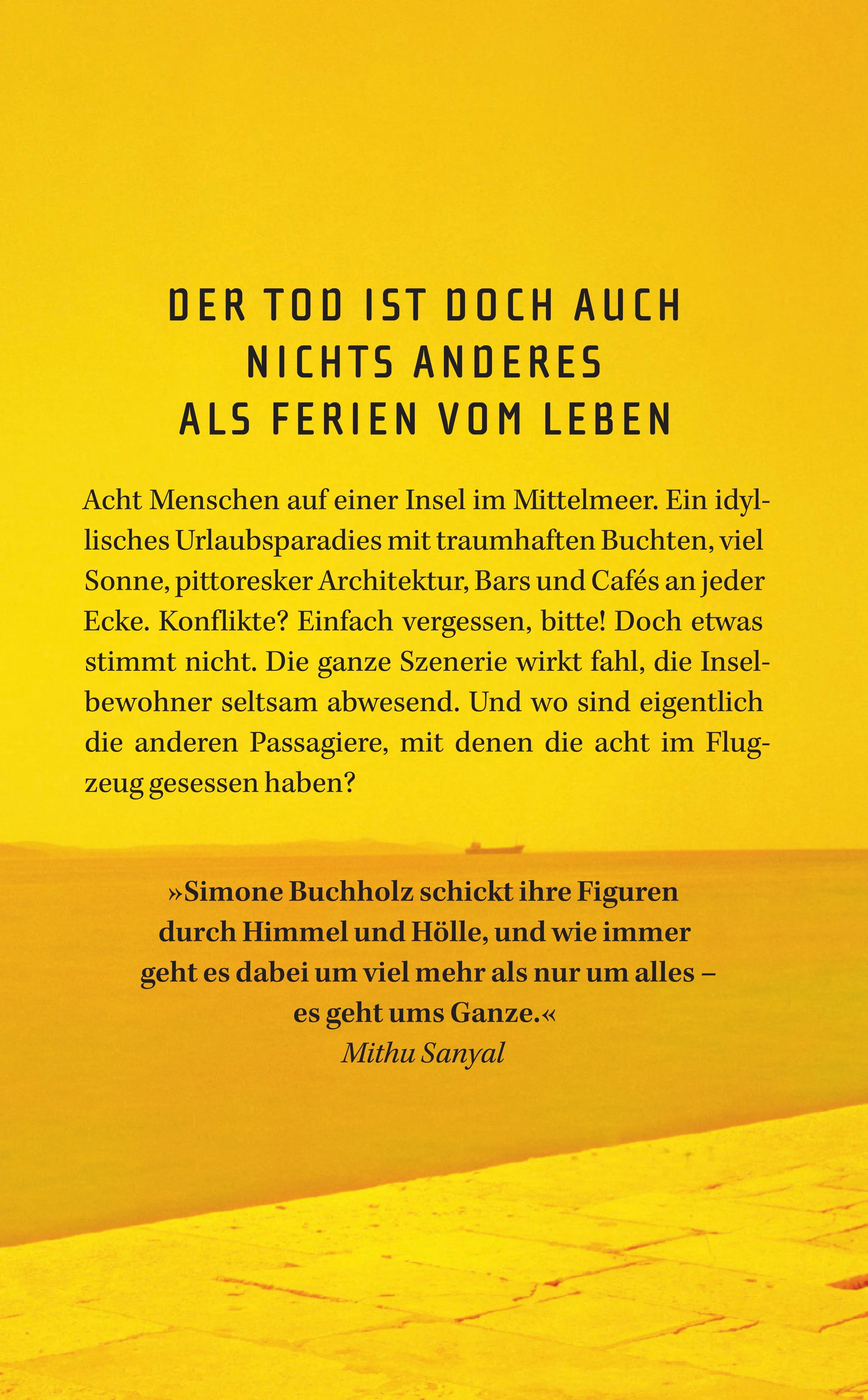 Buchrückseite von 'Nach uns der Himmel' mit Klappentext - Gebundene Ausgabe