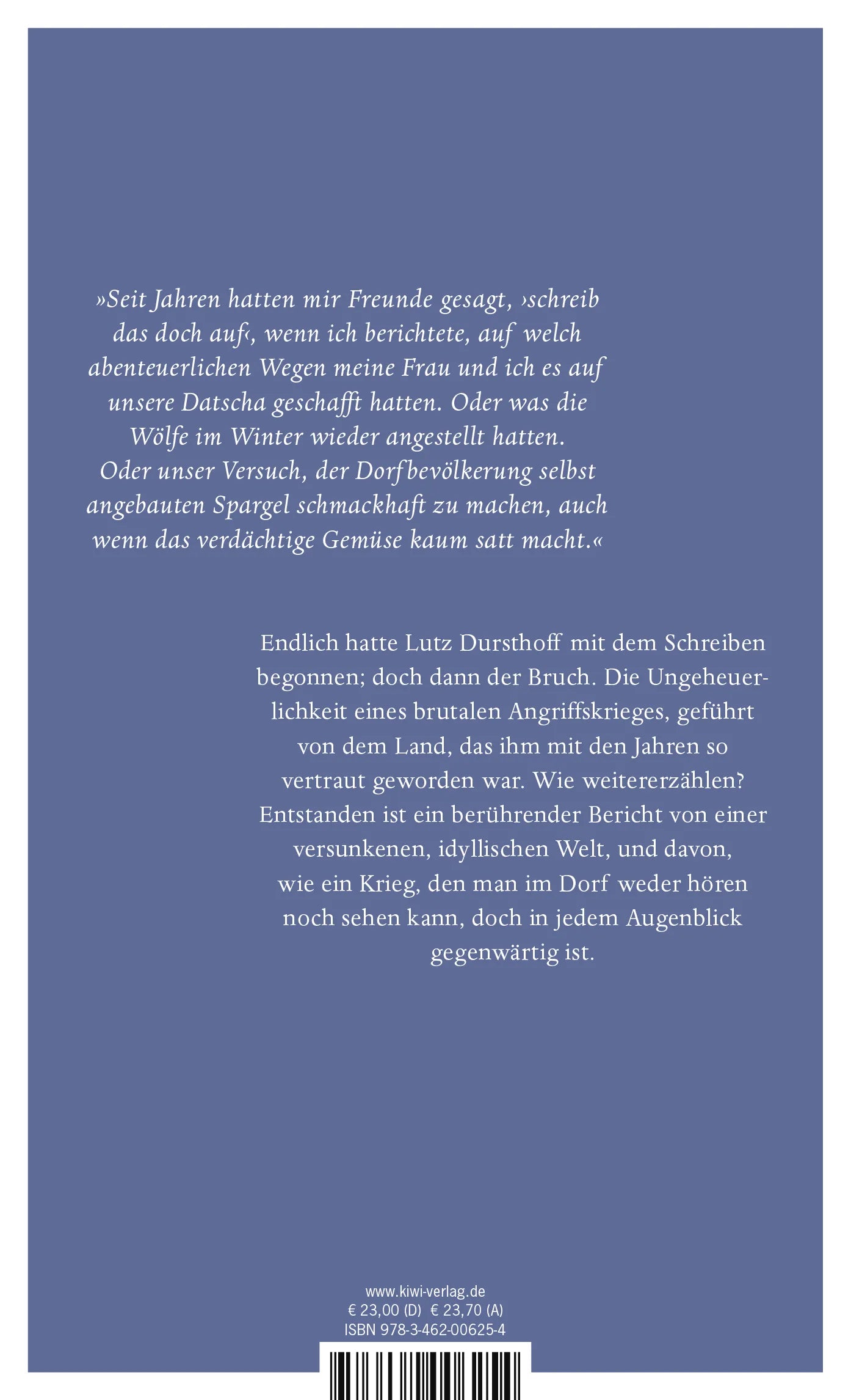 Buchrückseite von 'Nachruf aufs Paradies' mit Klappentext - Gebundene Ausgabe