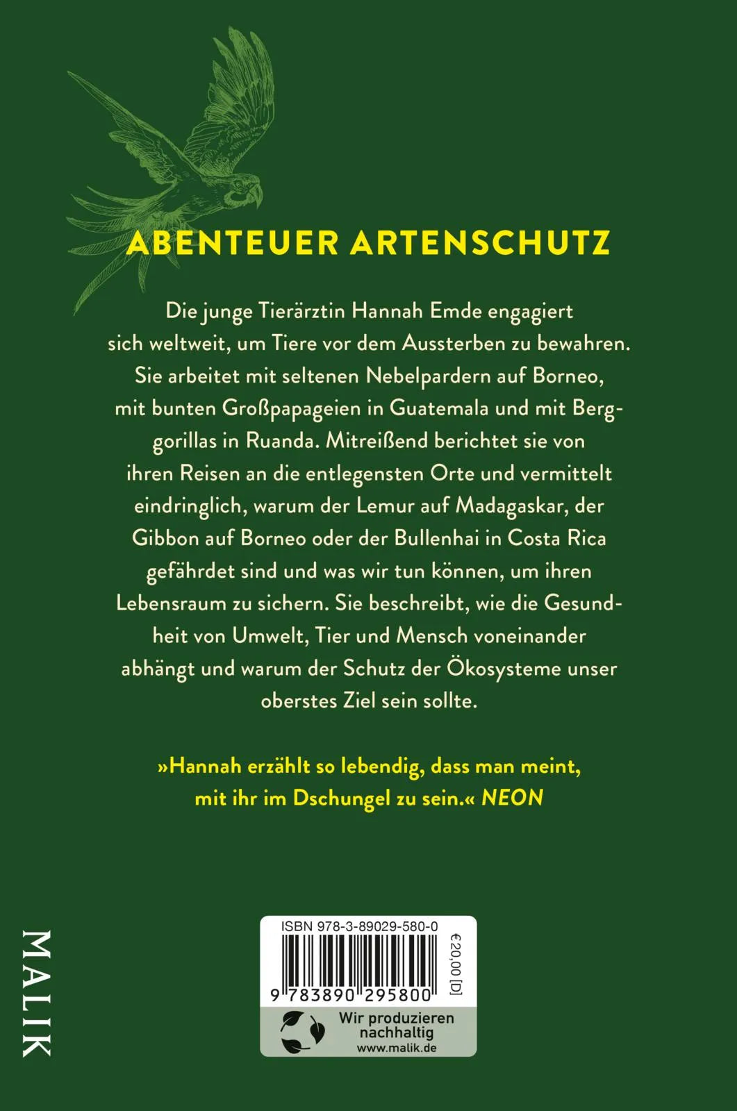 Buchrückseite von 'Nachtschicht mit Aras' mit Klappentext - Paperback