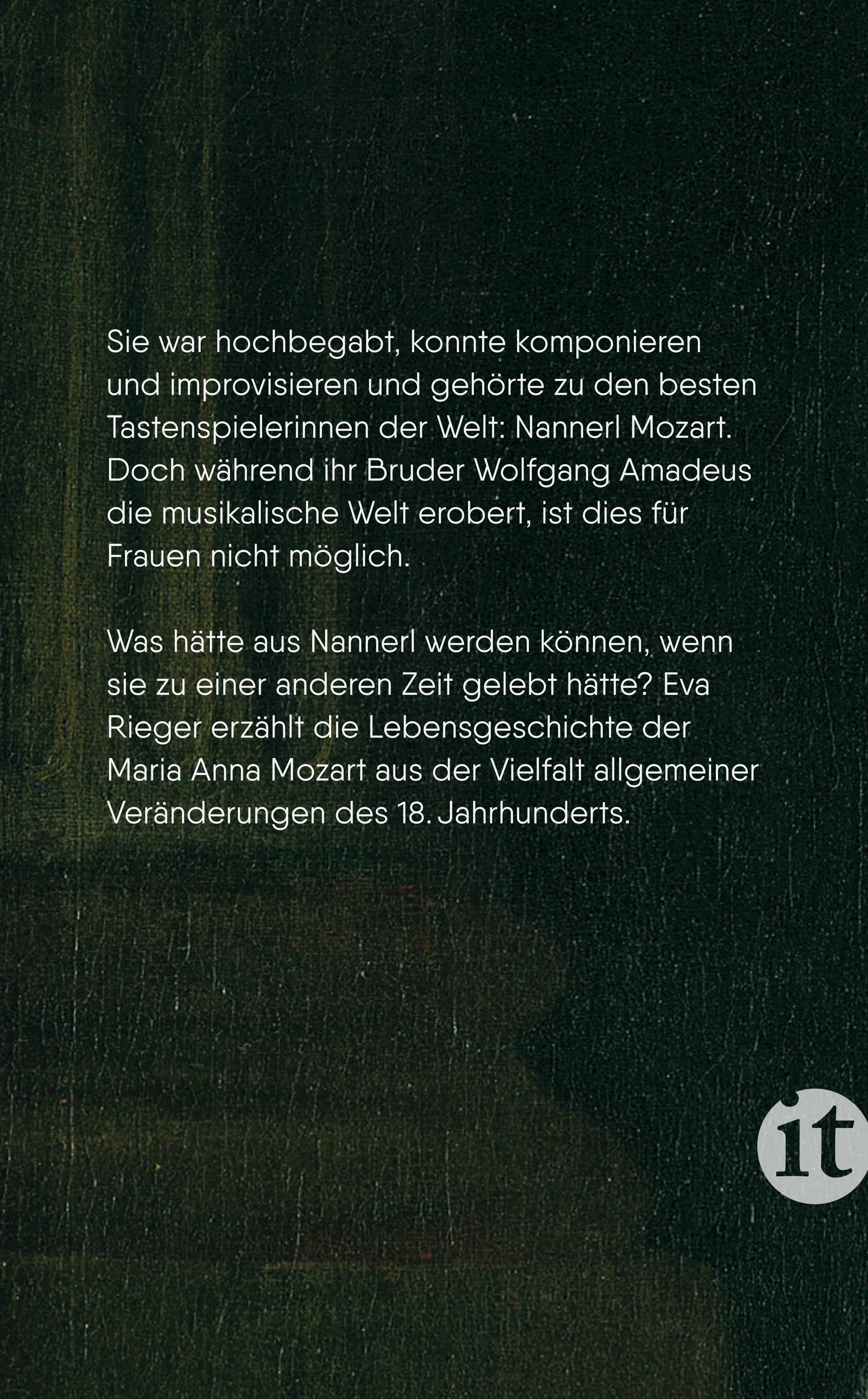 Buchrückseite von 'Nannerl Mozart' mit Klappentext - Taschenbuch