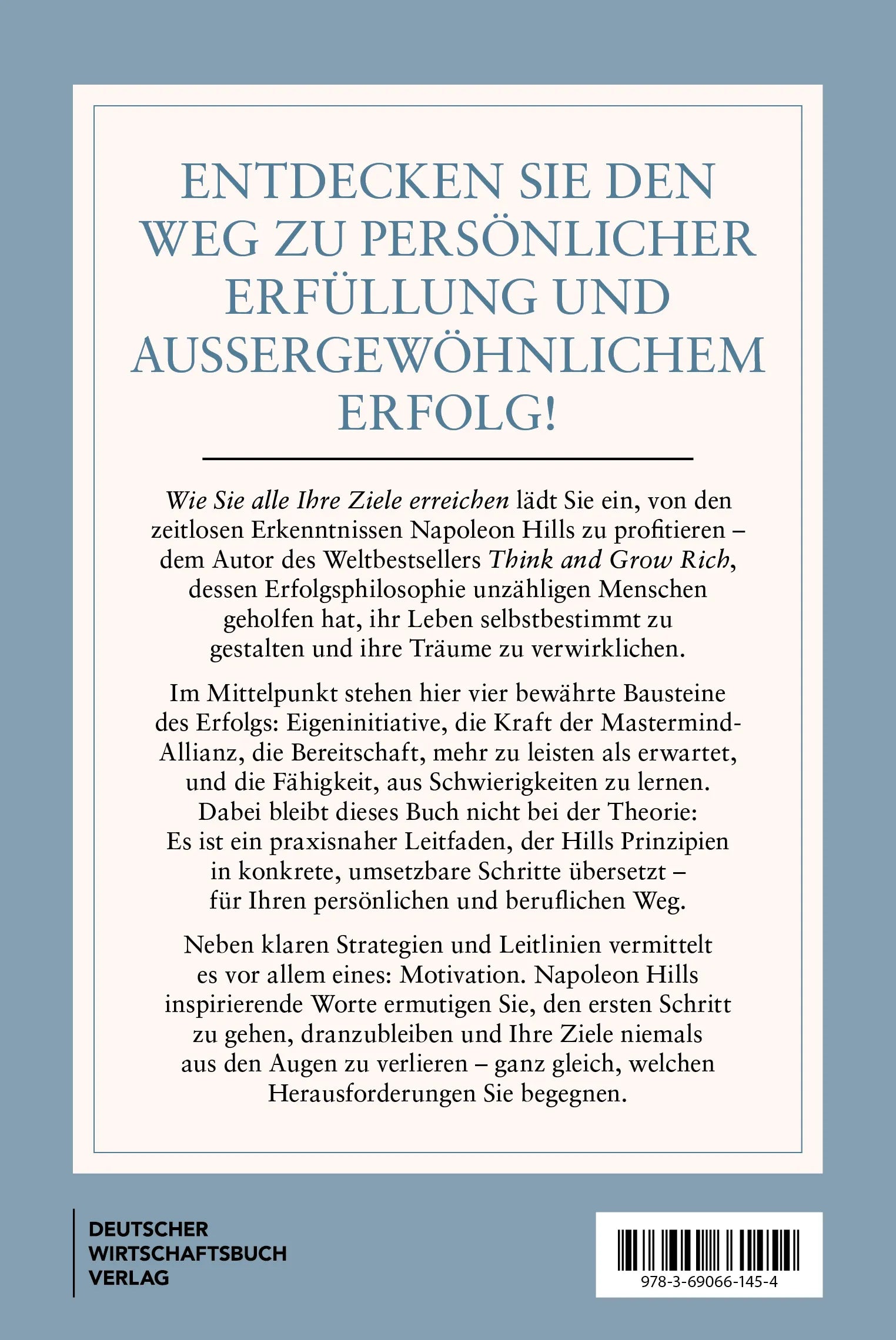 Rückseite: Napoleon Hills wie Sie alle Ihre Ziele erreichen (Hardcover)
