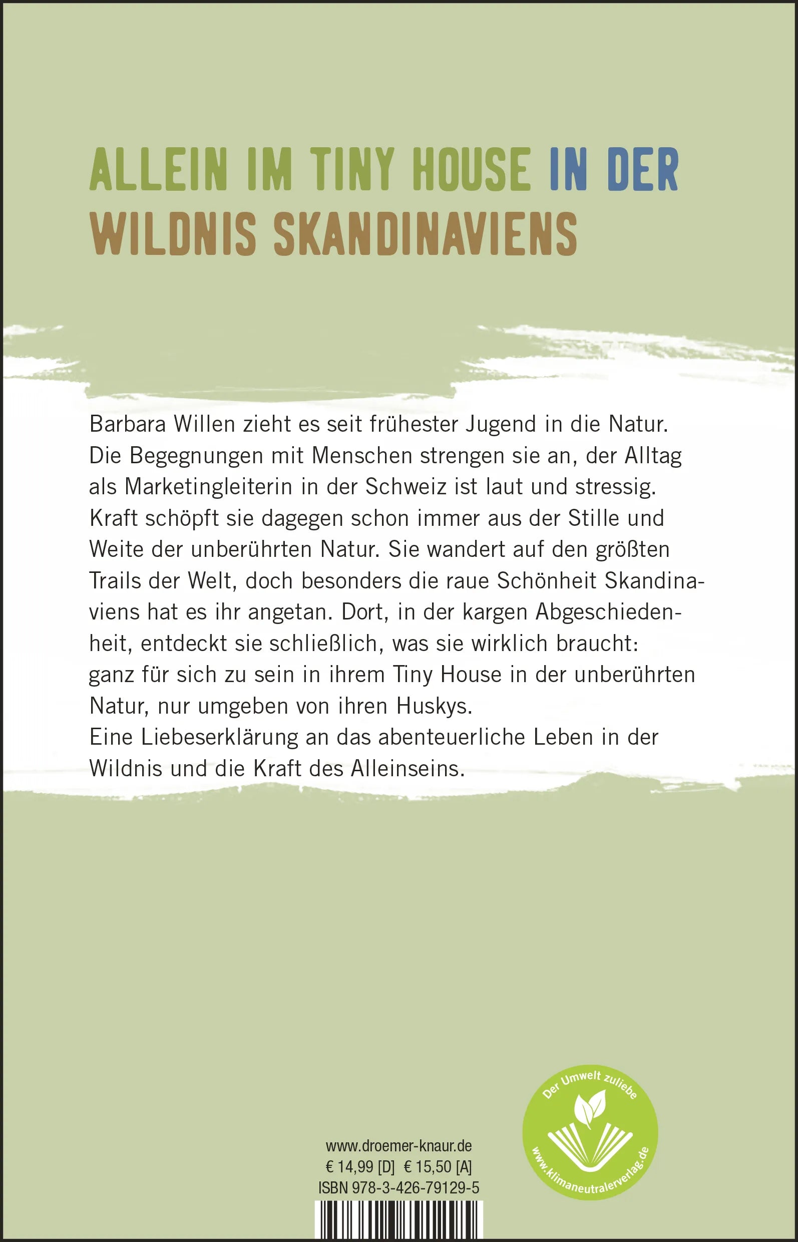 Buchrückseite von 'Natur. Einsamkeit. Glück.' mit Klappentext - Paperback
